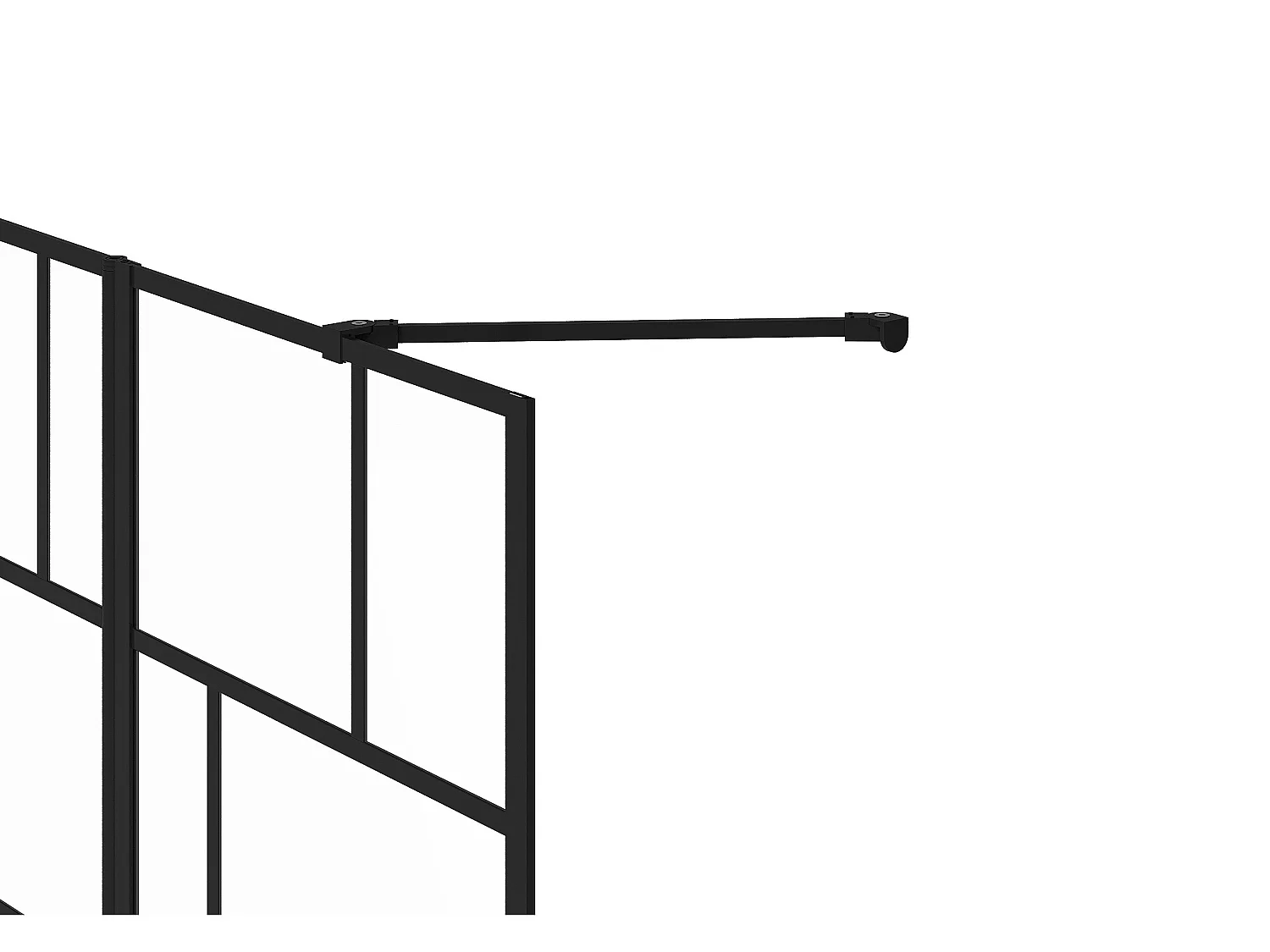 Duschtrennwand Badewanne - 100 x 140 cm - Schwarz matt - OBELINI