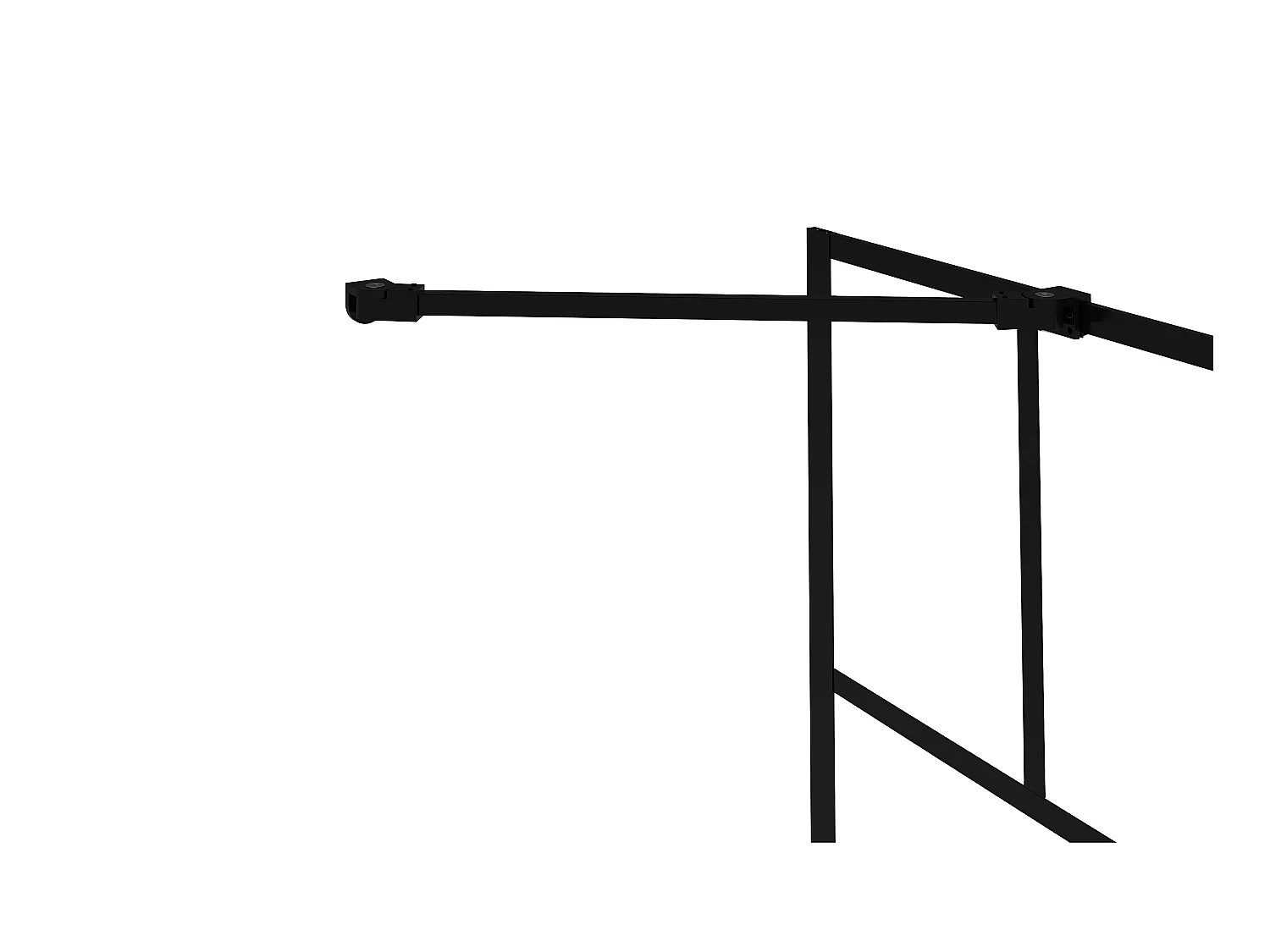 Duschtrennwand Badewanne - 100 x 140 cm - Schwarz matt - OBELINI