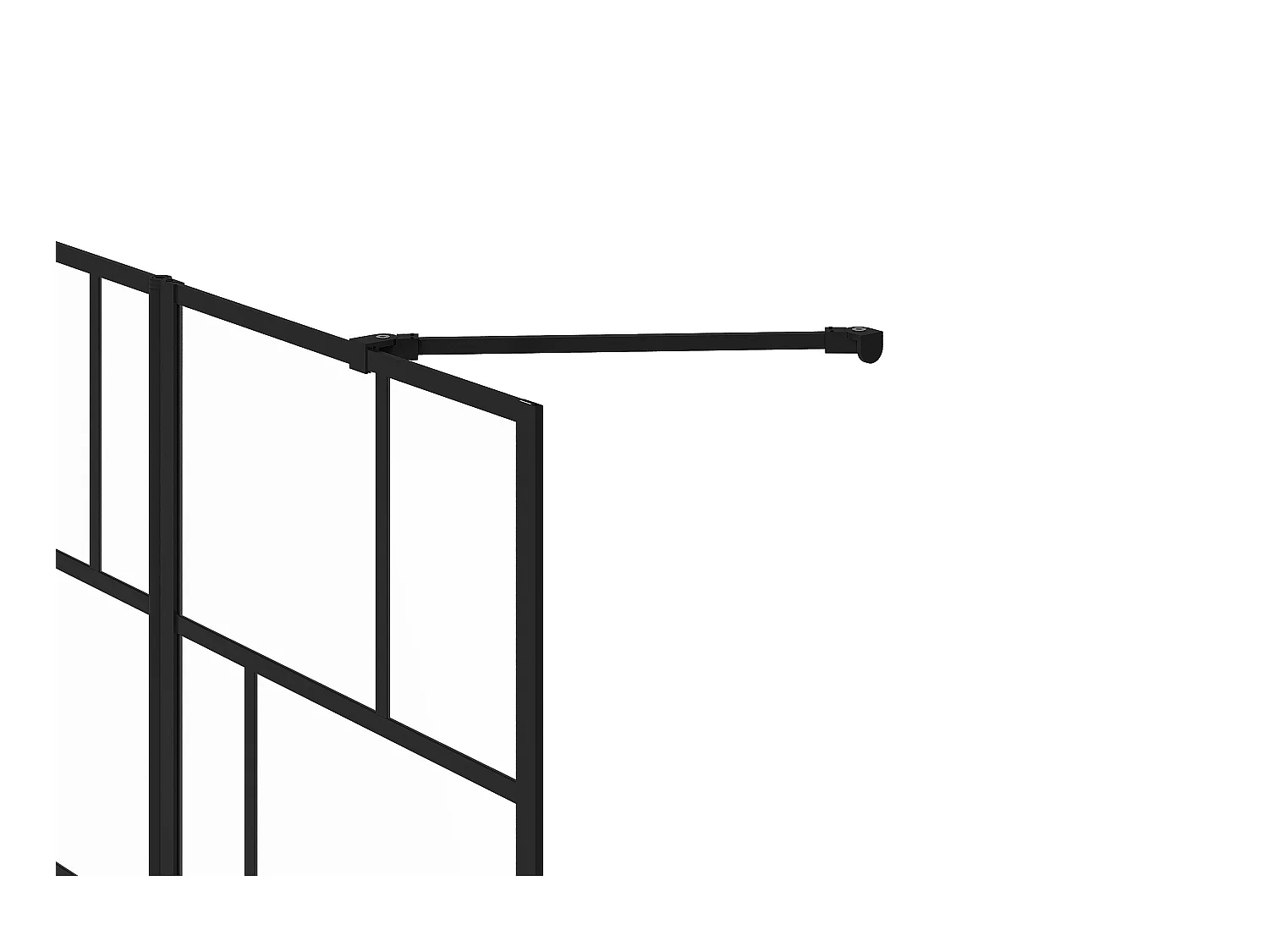 Painel de banheira preto mate de estilo industrial com painel giratório 100x140 cm - OBELINI