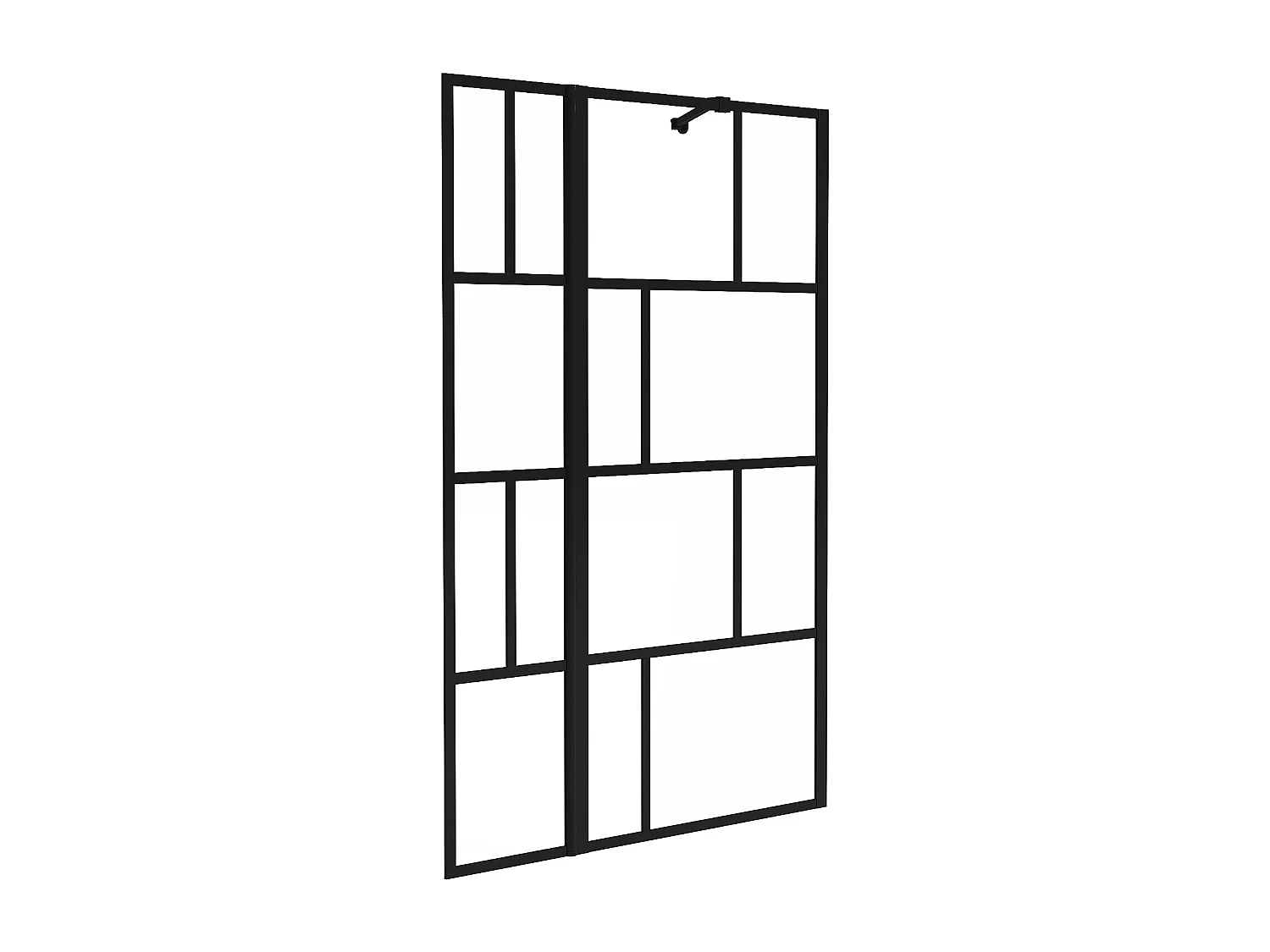 Badscherm in industriële stijl met beweegbaar deel - 100 x 140 cm - OBELINI