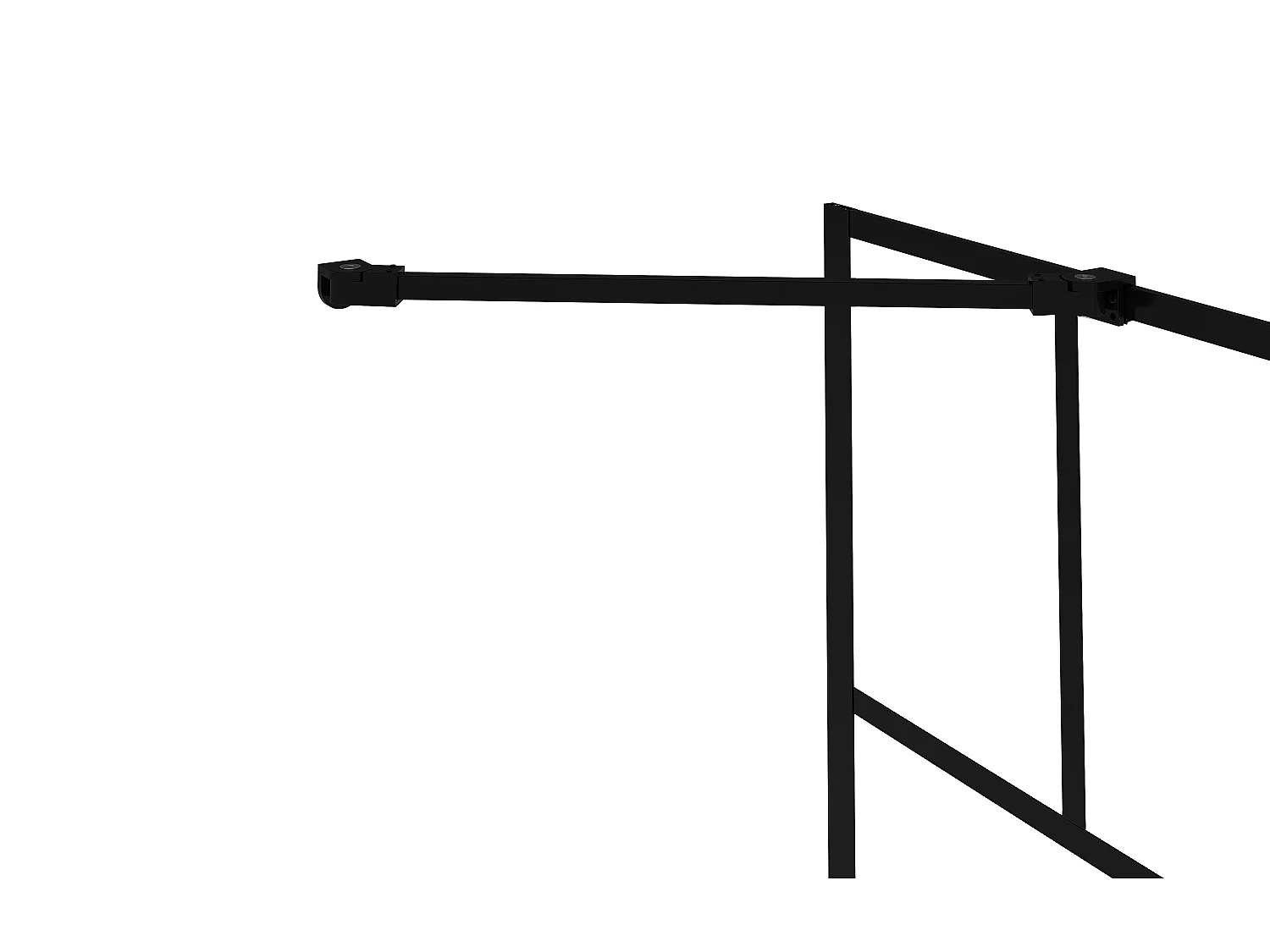 Badscherm in industriële stijl met beweegbaar deel - 100 x 140 cm - OBELINI