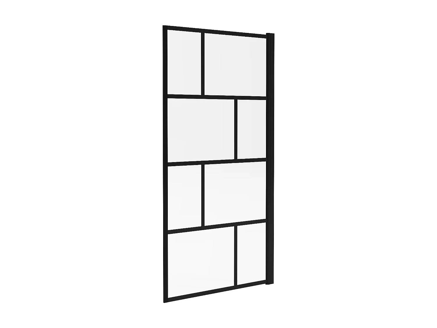 Draaibaar badscherm met industriële stijl - 80 x 140 cm - Mat zwart - Glas - RIVANON