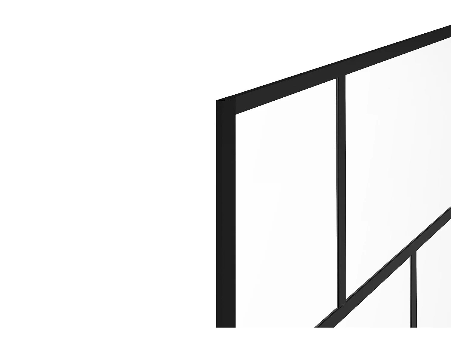 Draaibaar badscherm met industriële stijl - 80 x 140 cm - Mat zwart - Glas - RIVANON