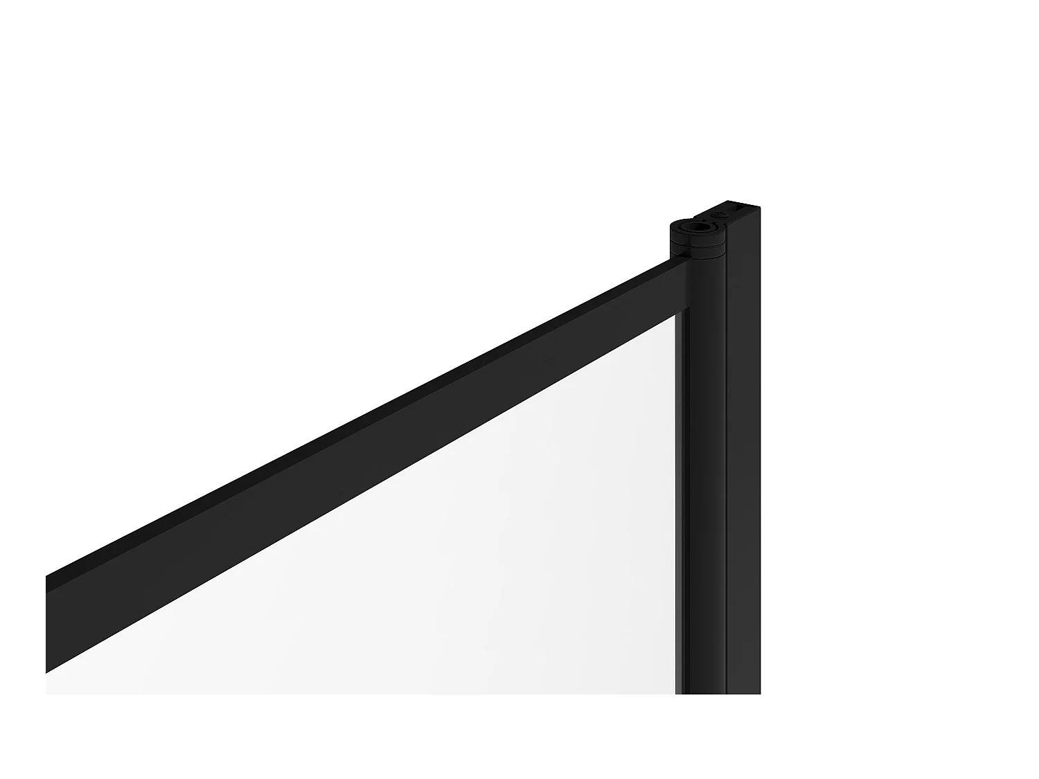 Pare baignoire pivotant style industriel - 80 x 140 cm - Noir mat - Verre - RIVANON