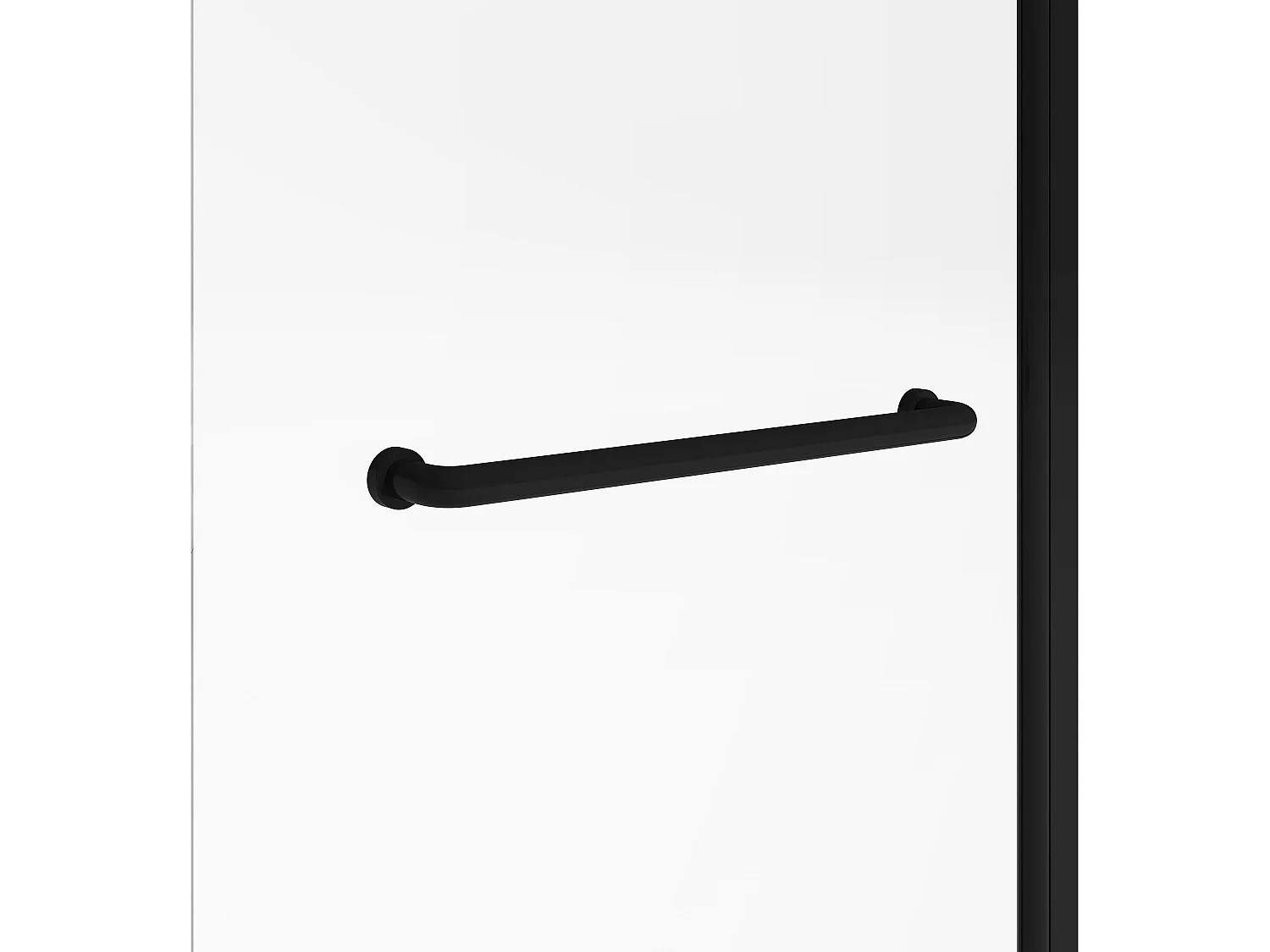 Mampara para bañera con toallero de metal negro mate de estilo industrial - 70 x 140 cm - TOBIN