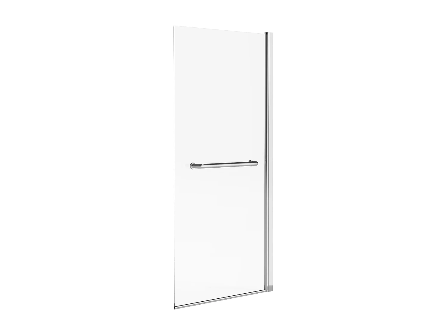 Mampara para bañera con toallero de metal cromado de estilo industrial - 70 x 140 cm - TOBIN