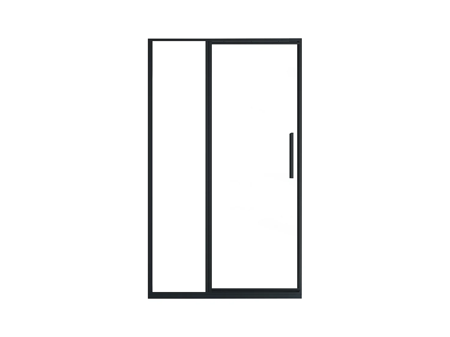 Puerta de ducha pivotante negro mate estilo industrial - 120 x 195 cm - TORONI