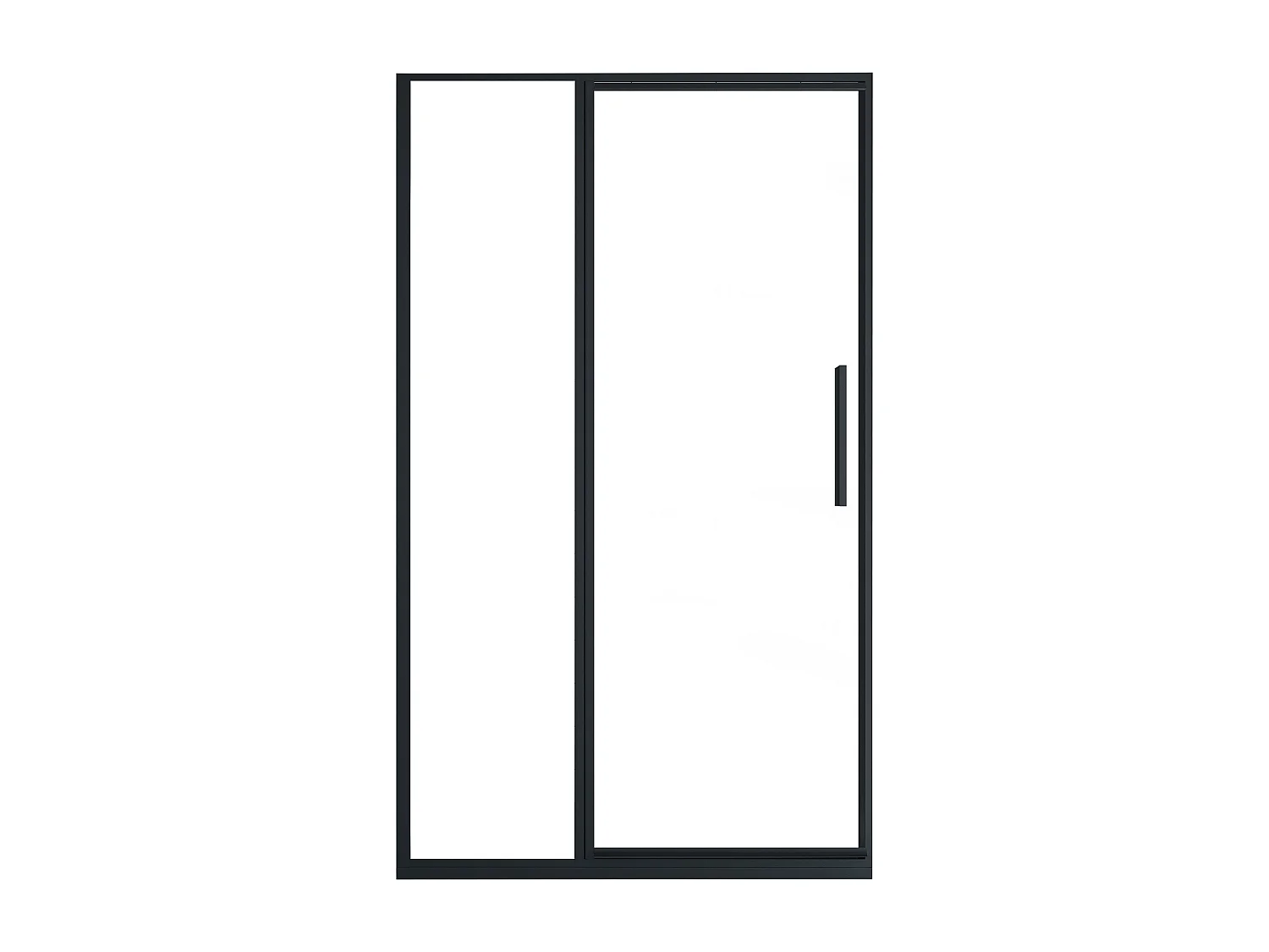 Drzwi prysznicowe uchylne czarne matowe styl industrialny - 120 x 195 cm - TORONI