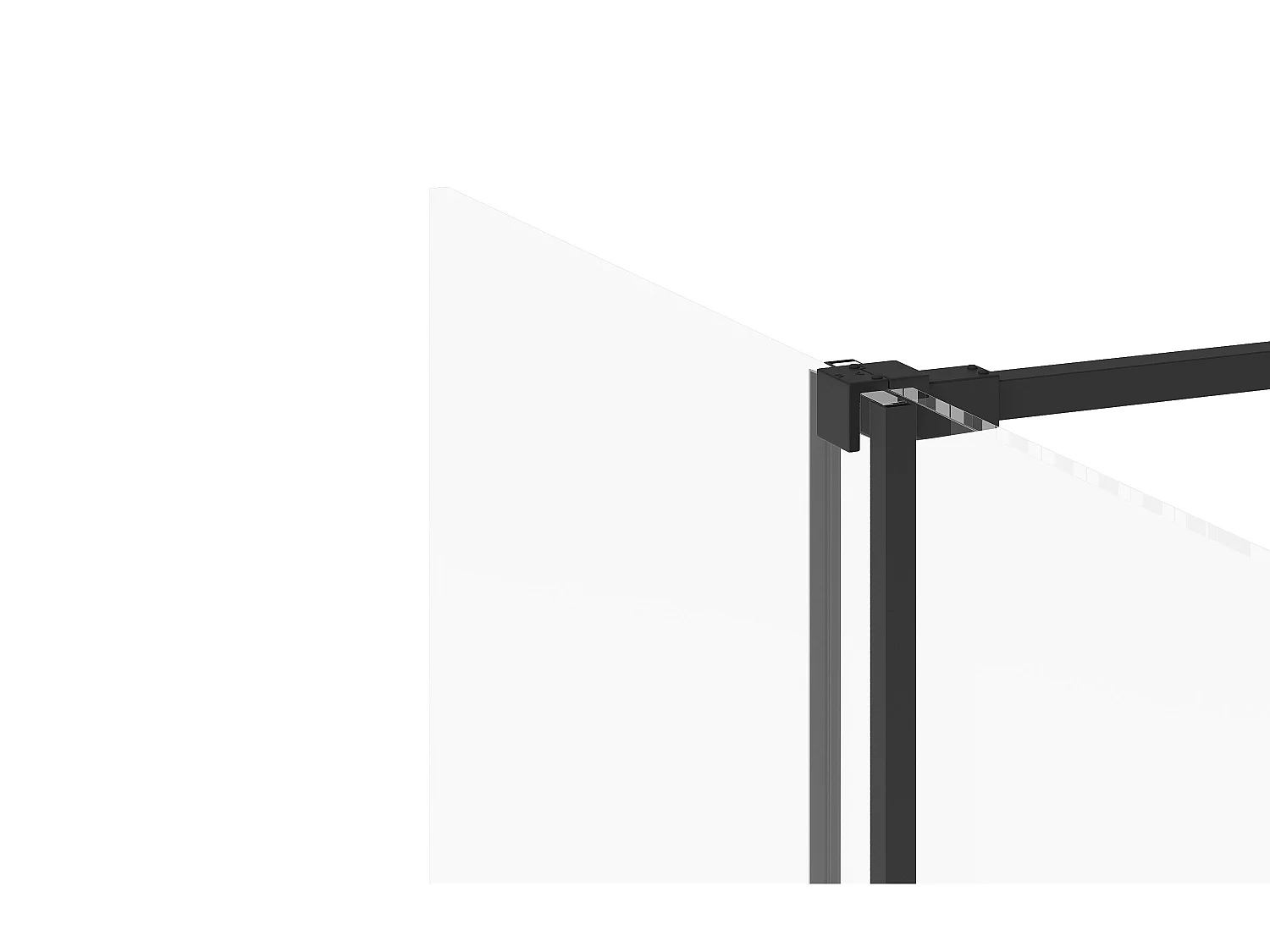 Parete per doccia walk-in porta scorrevole 120 x 200 cm in Metallo Nero opaco Stile industriale - YOREM