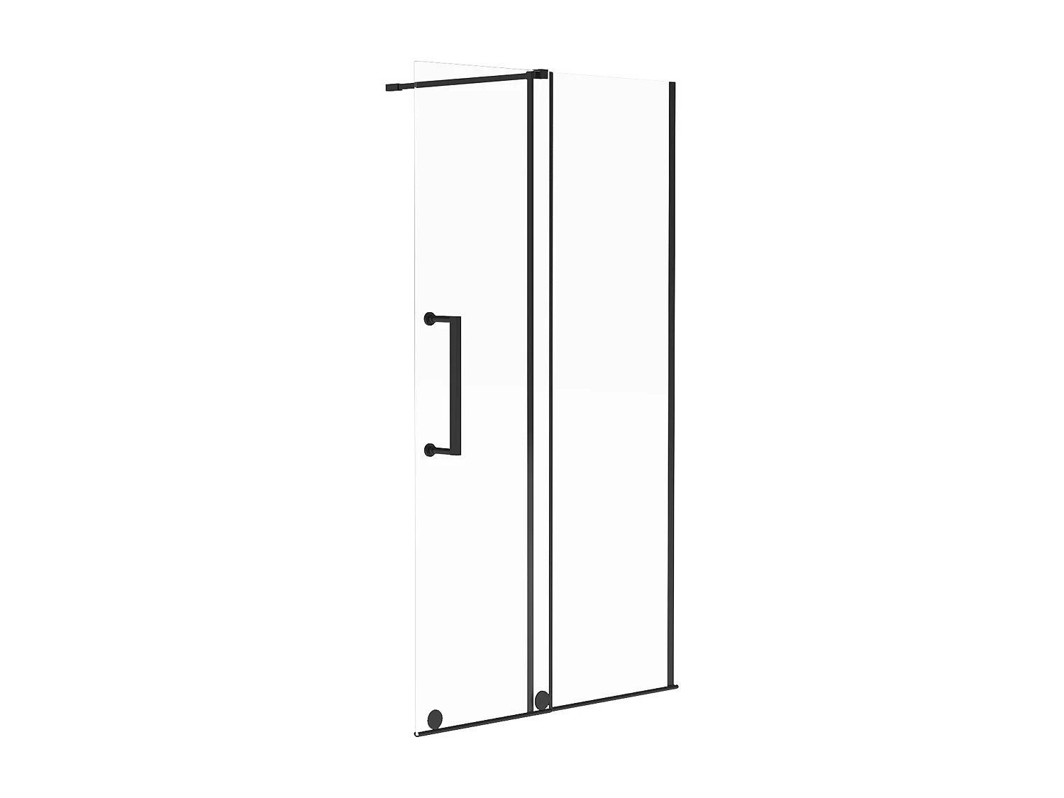 Parete per doccia walk-in porta scorrevole 120 x 200 cm in Metallo Nero opaco Stile industriale - YOREM
