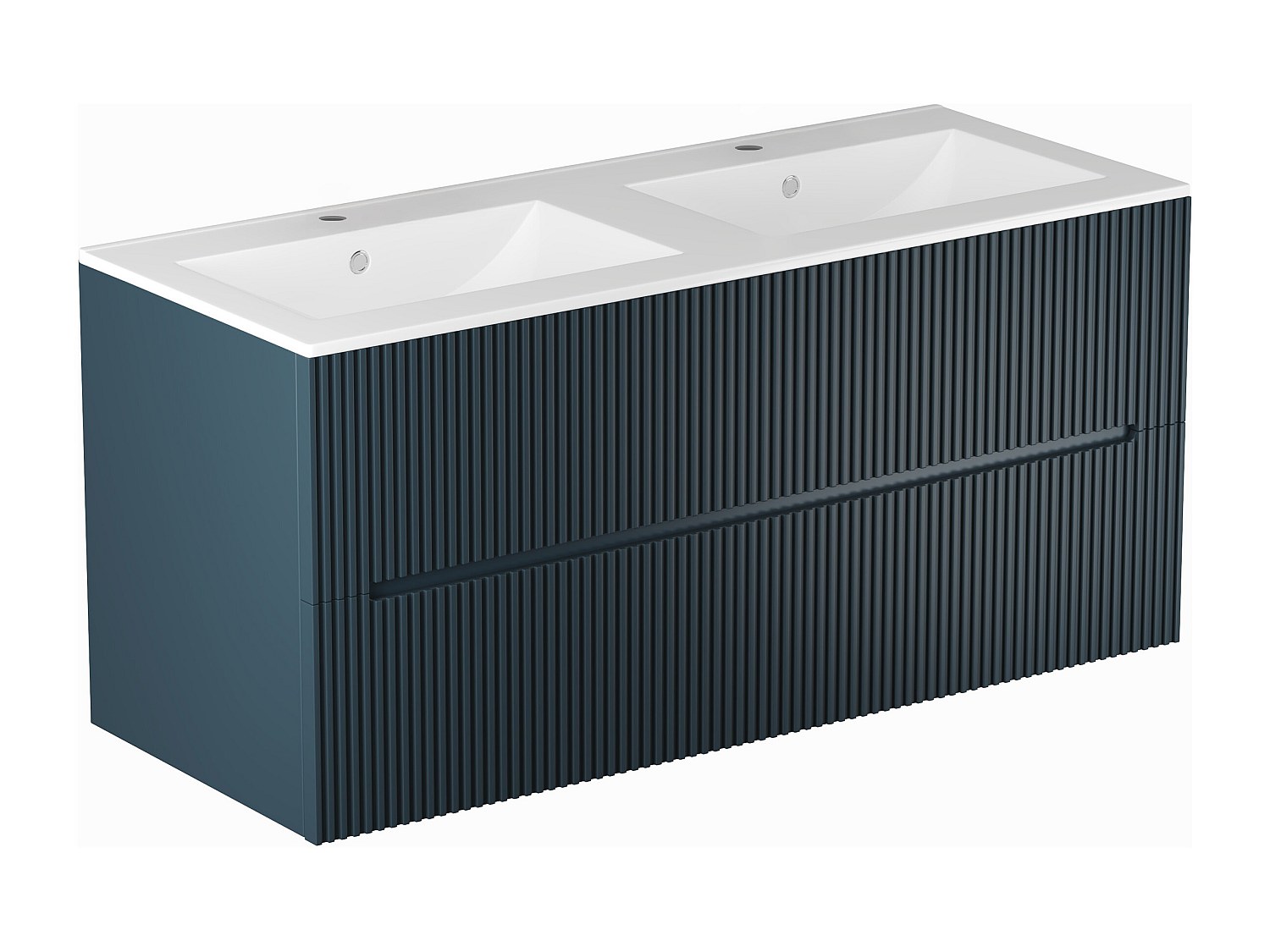 Waschbeckenunterschrank hängend mit Einbauwaschbecken - 120 cm - Blau gerip günstig online kaufen