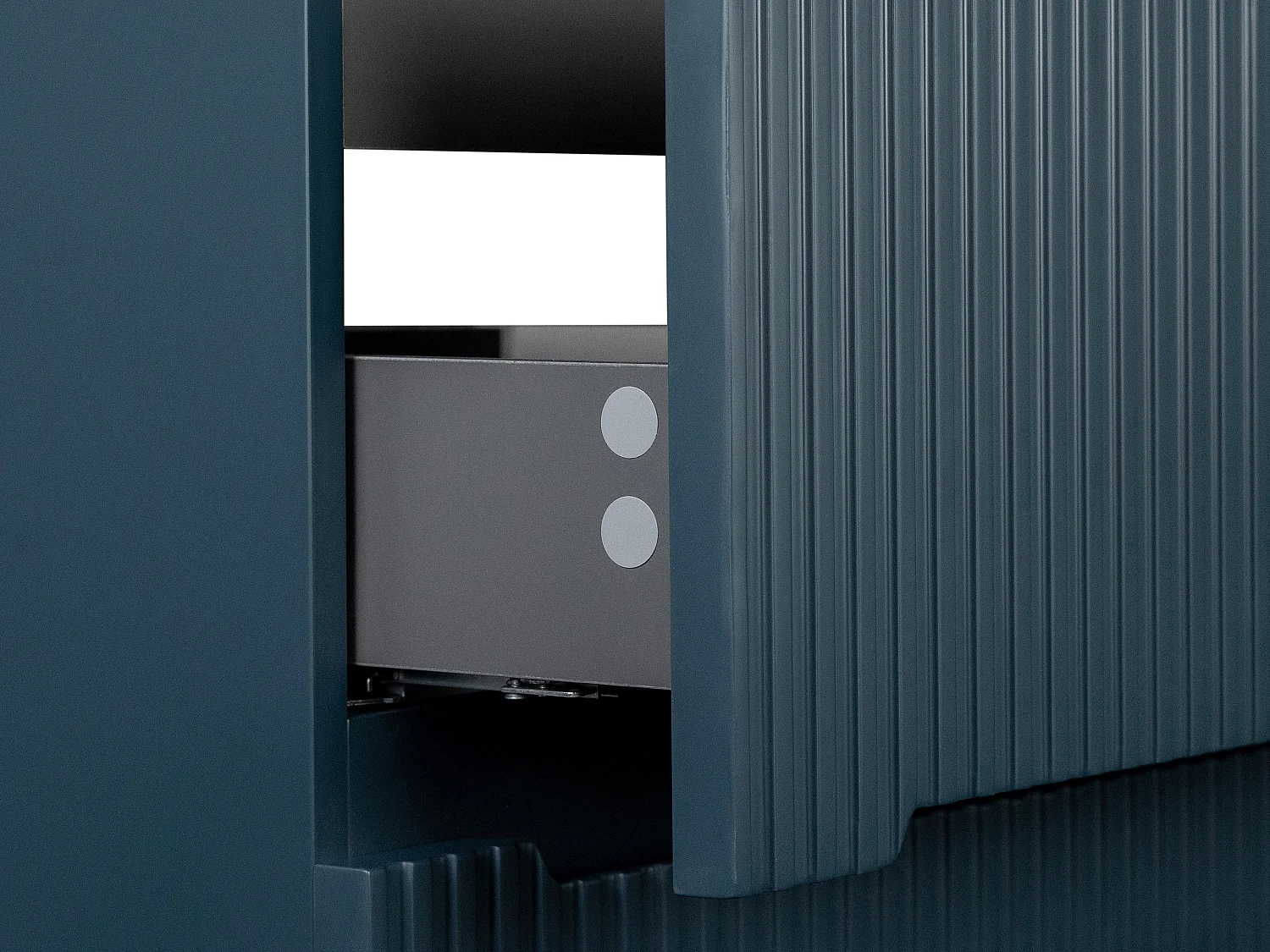 Móvel de casa de banho suspenso com lavatório de encastrar estriado azul 120 cm - PAVANI