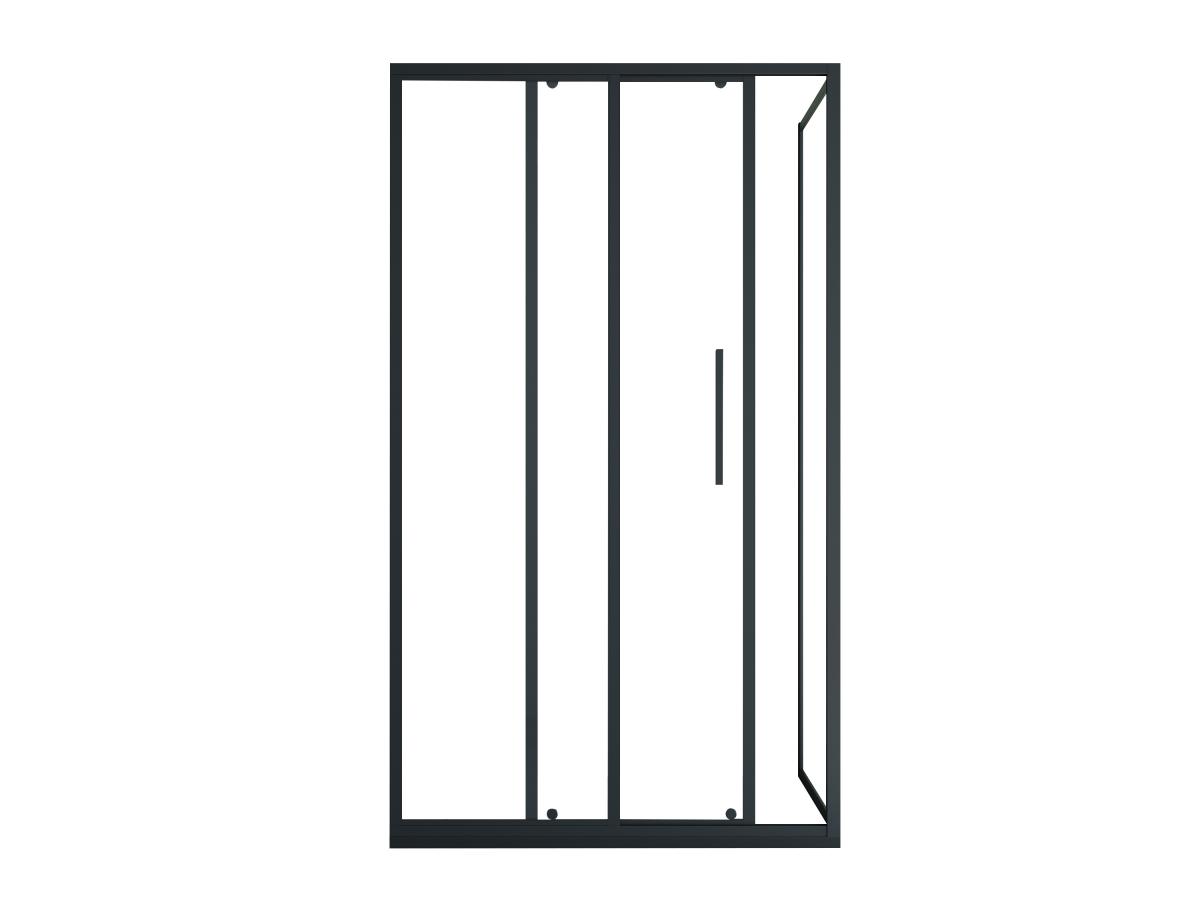 Duschtrennwand Seitenwand Schiebetür - Schwarz matt - Industrial Style - 12 günstig online kaufen
