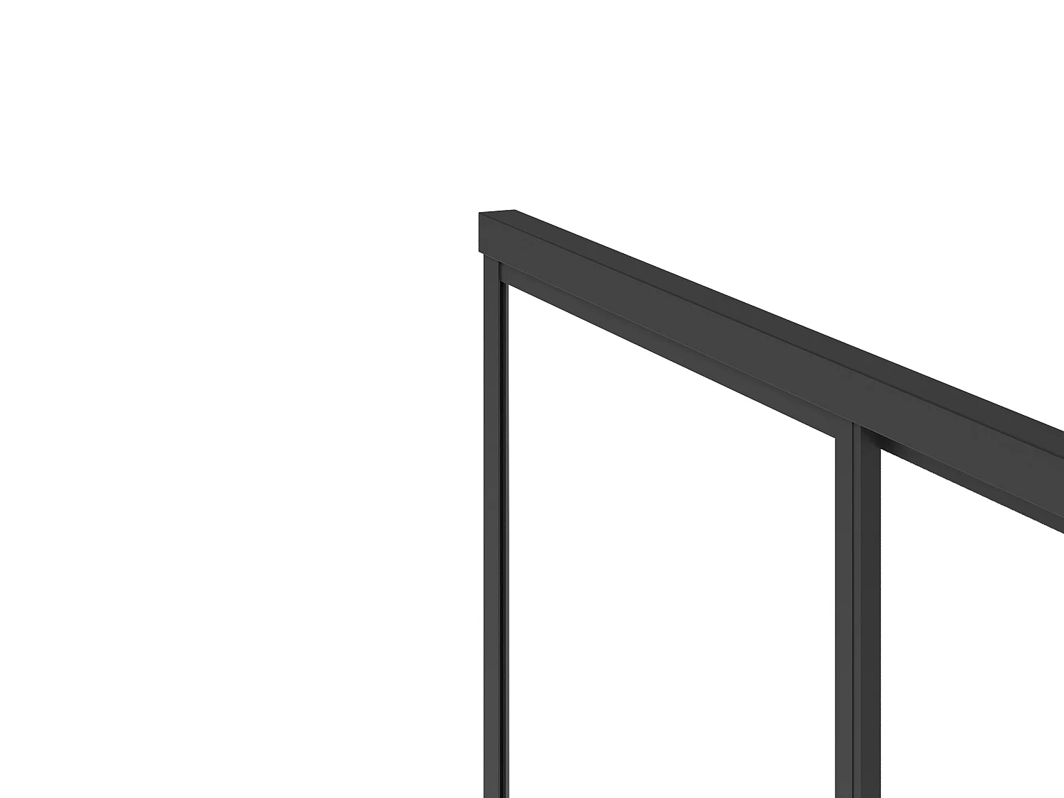 Duschtrennwand Seitenwand Schiebetür - Schwarz matt - Industrial Style - 120 x 80 x 195 cm - TORONI