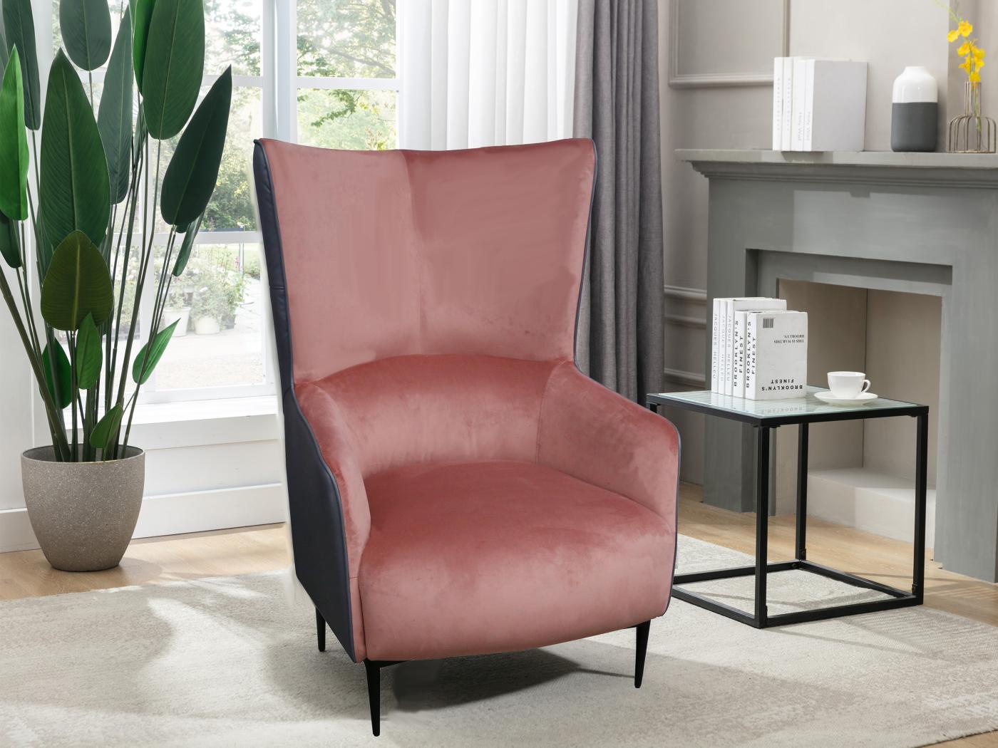 Sessel Samt Rosa & Anthrazit MENDOCINO jetzt günstig und bequem