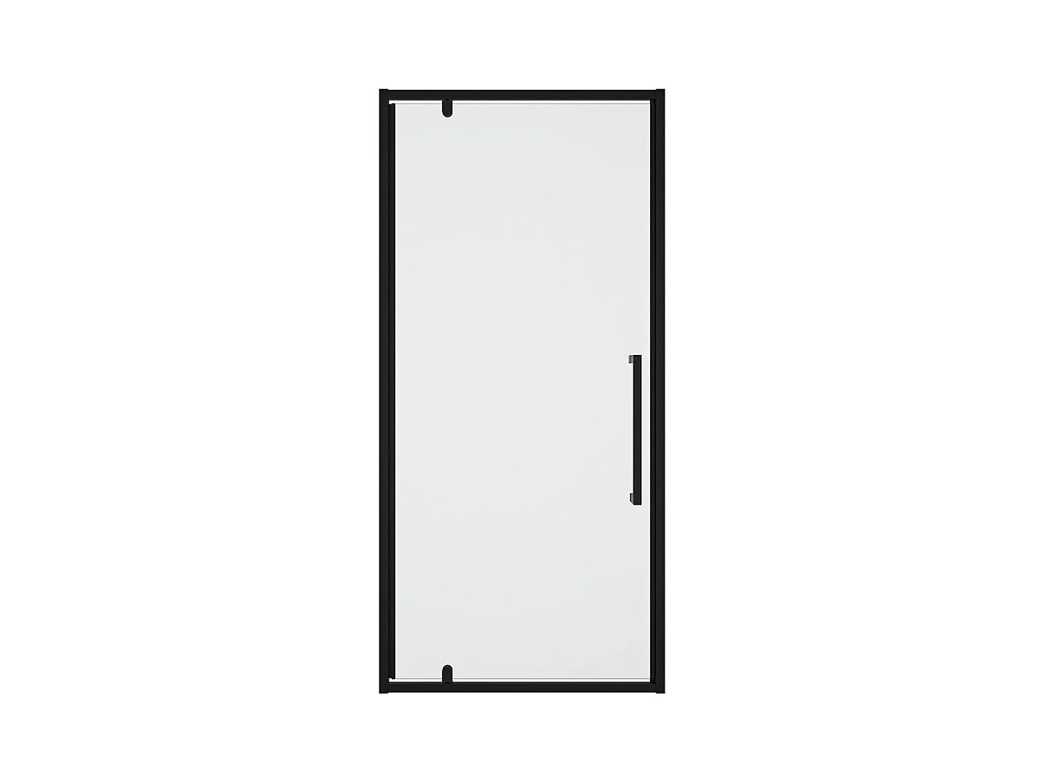 Puerta de ducha pivotante de metal negro mate de estilo industrial - 90 x 195 cm - TAMRI