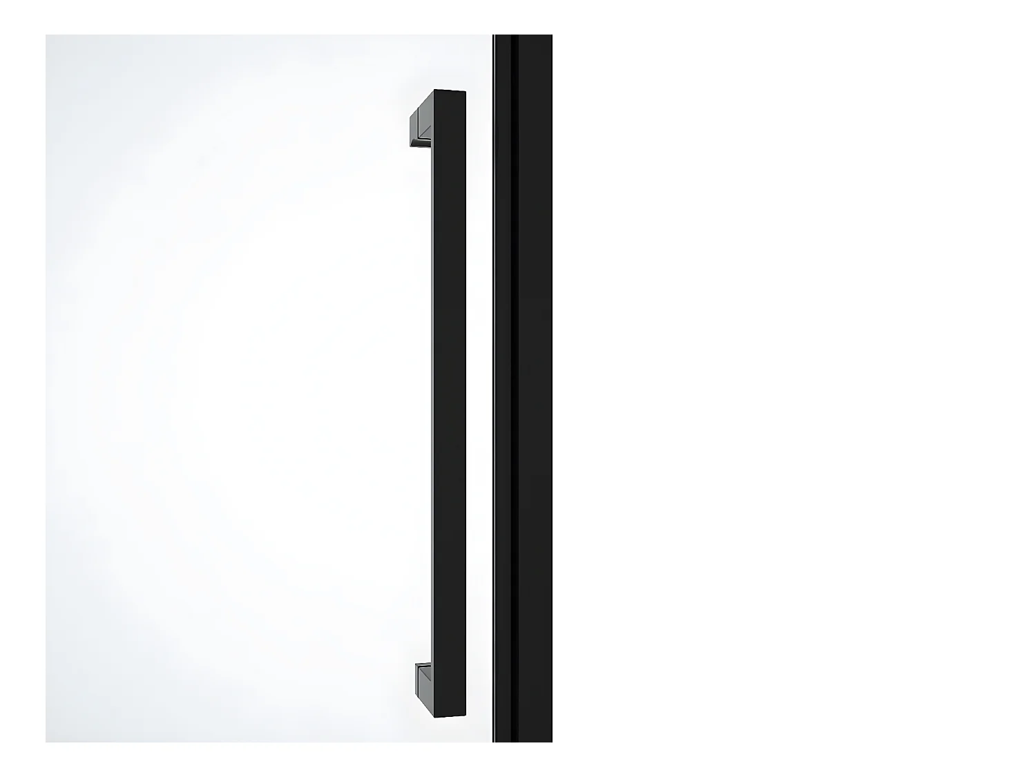 Puerta de ducha pivotante de metal negro mate de estilo industrial - 90 x 195 cm - TAMRI