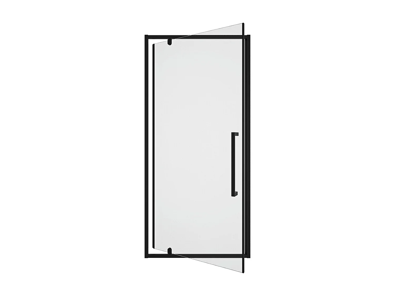 Porte de douche pivotante en métal noir mat au style industriel - 90 x 195 cm - TAMRI