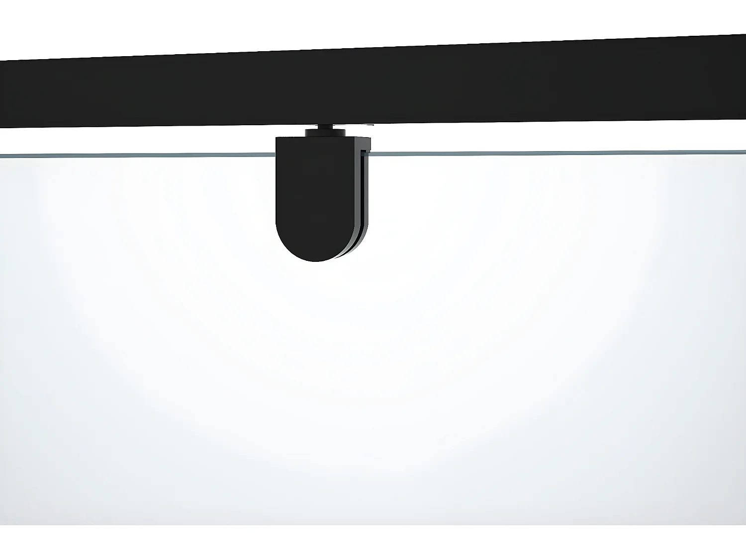 Porte de douche pivotante en métal noir mat au style industriel - 90 x 195 cm - TAMRI