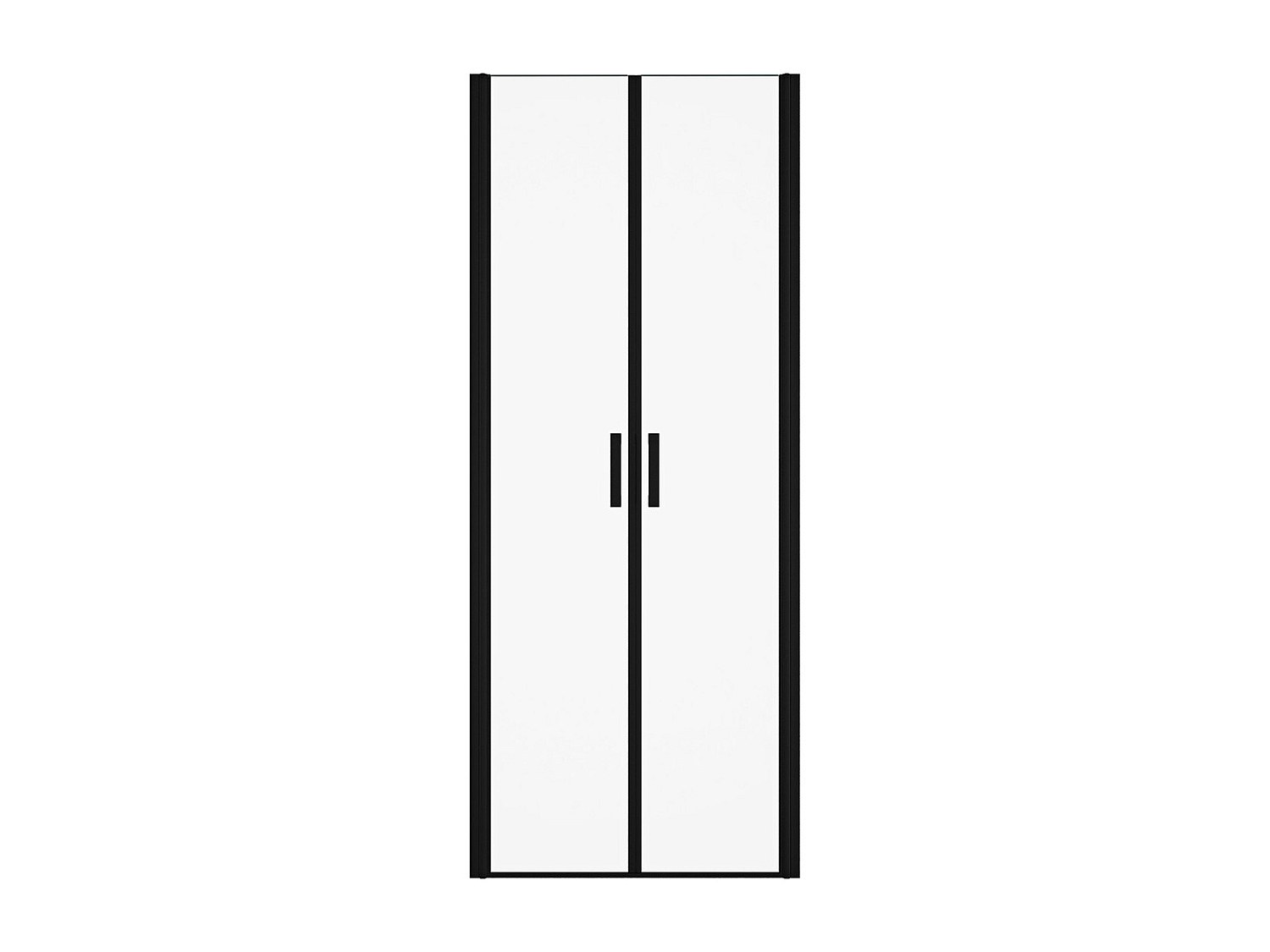 Duschtür Flügeltür - 70 x 195 cm - Sicherheitsglas - Schwarz matt - SARATOS günstig online kaufen