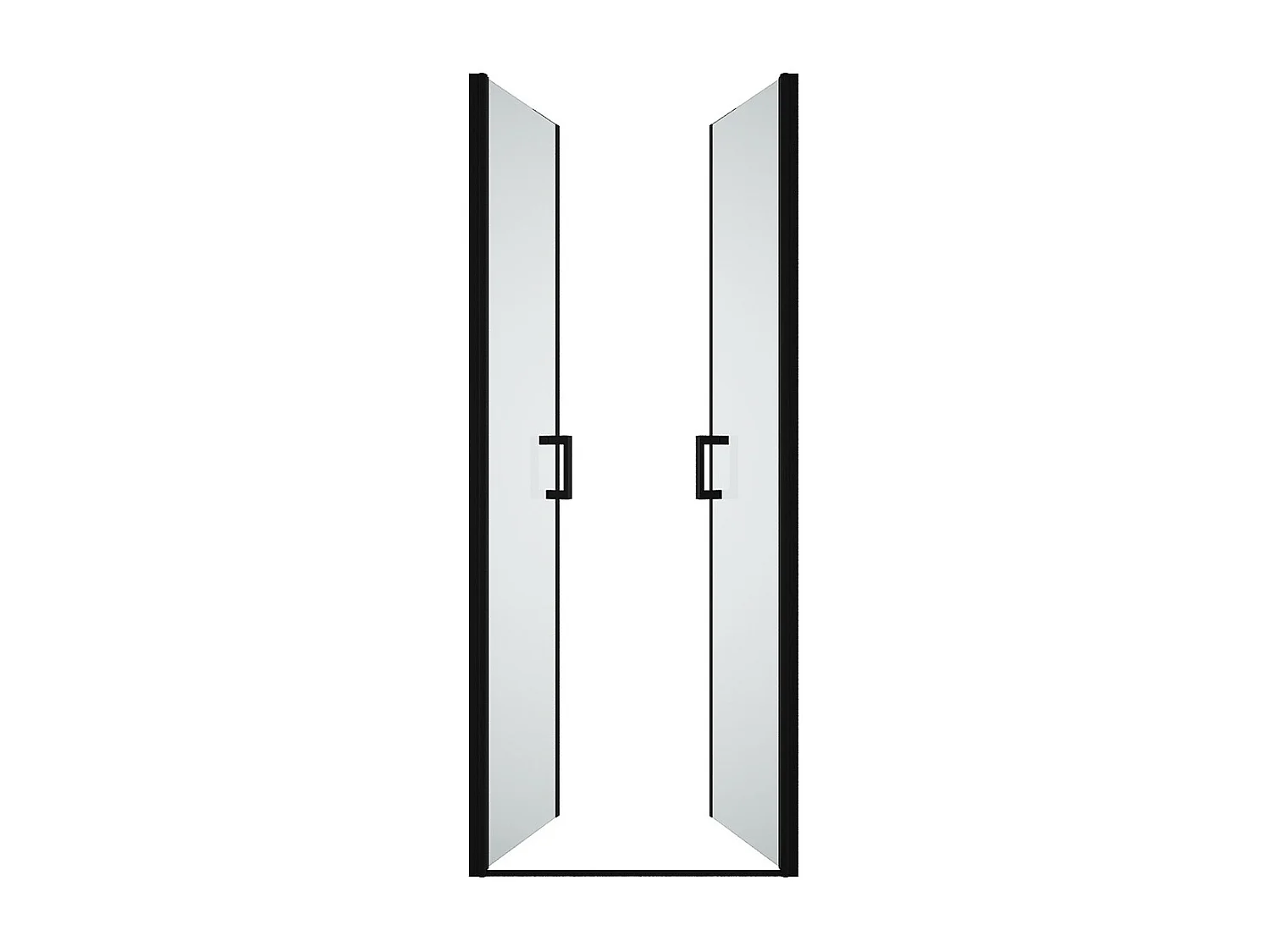 Duschtür Flügeltür - 80 x 195 cm - Sicherheitsglas - Schwarz matt - SARATOSA