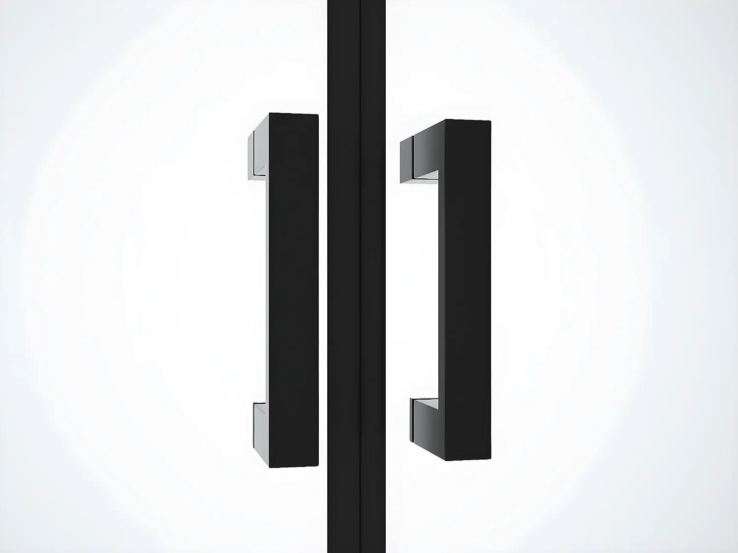 Duschtür Flügeltür - 80 x 195 cm - Sicherheitsglas - Schwarz matt - SARATOSA