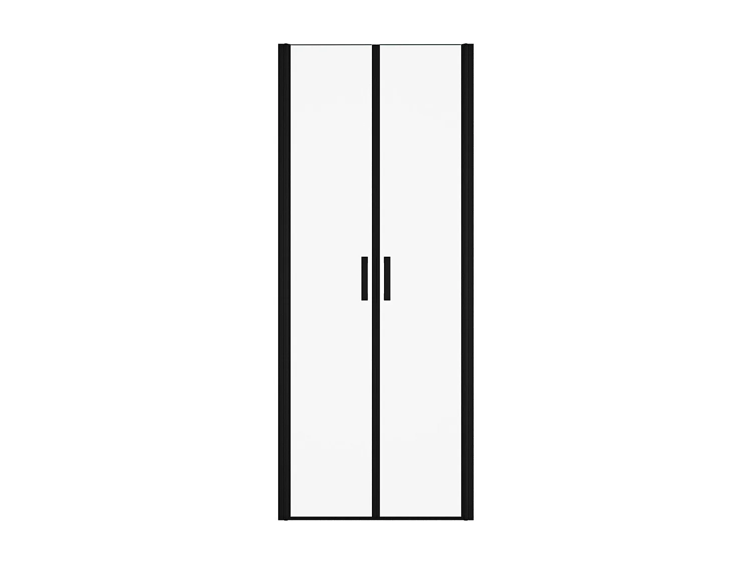 Duschtür Flügeltür - 80 x 195 cm - Sicherheitsglas - Schwarz matt - SARATOSA