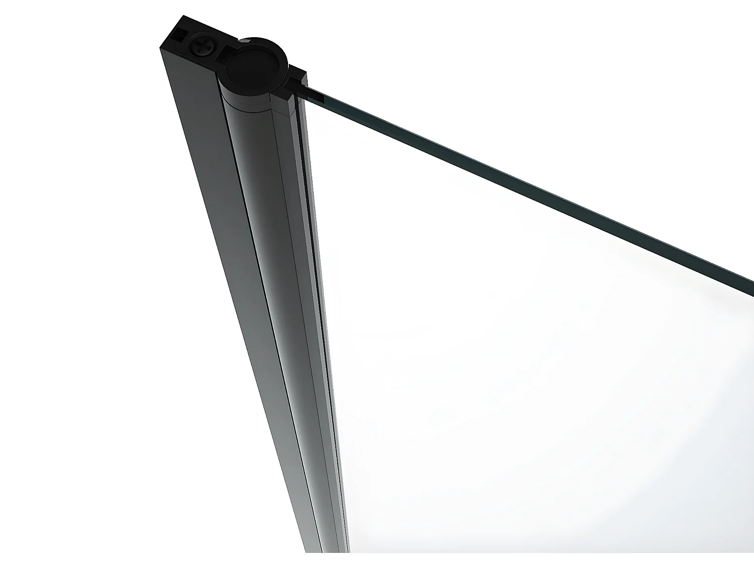 Duschtür Flügeltür - 80 x 195 cm - Sicherheitsglas - Schwarz matt - SARATOSA