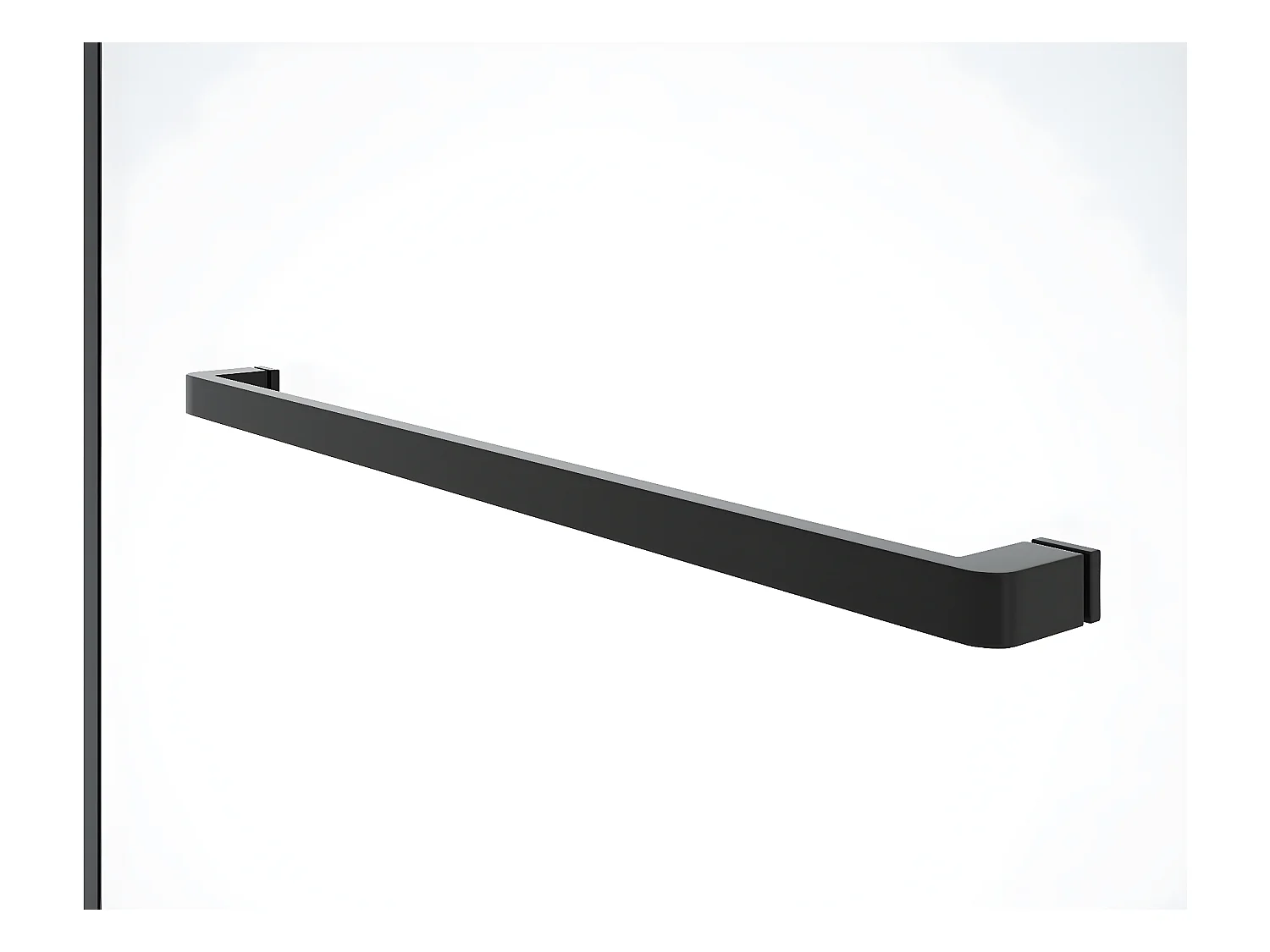 Paroi de douche à l'italienne avec porte-serviette - 120 x 200 cm - Noir mat - Verre trempé - KRISTEN