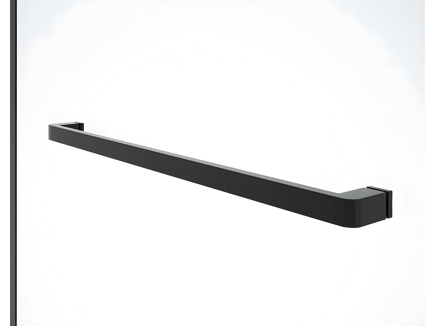 Inloopdouchescherm met handdoekhouder - 120 x 200 cm - Mat zwart - Gehard glas - KRISTEN