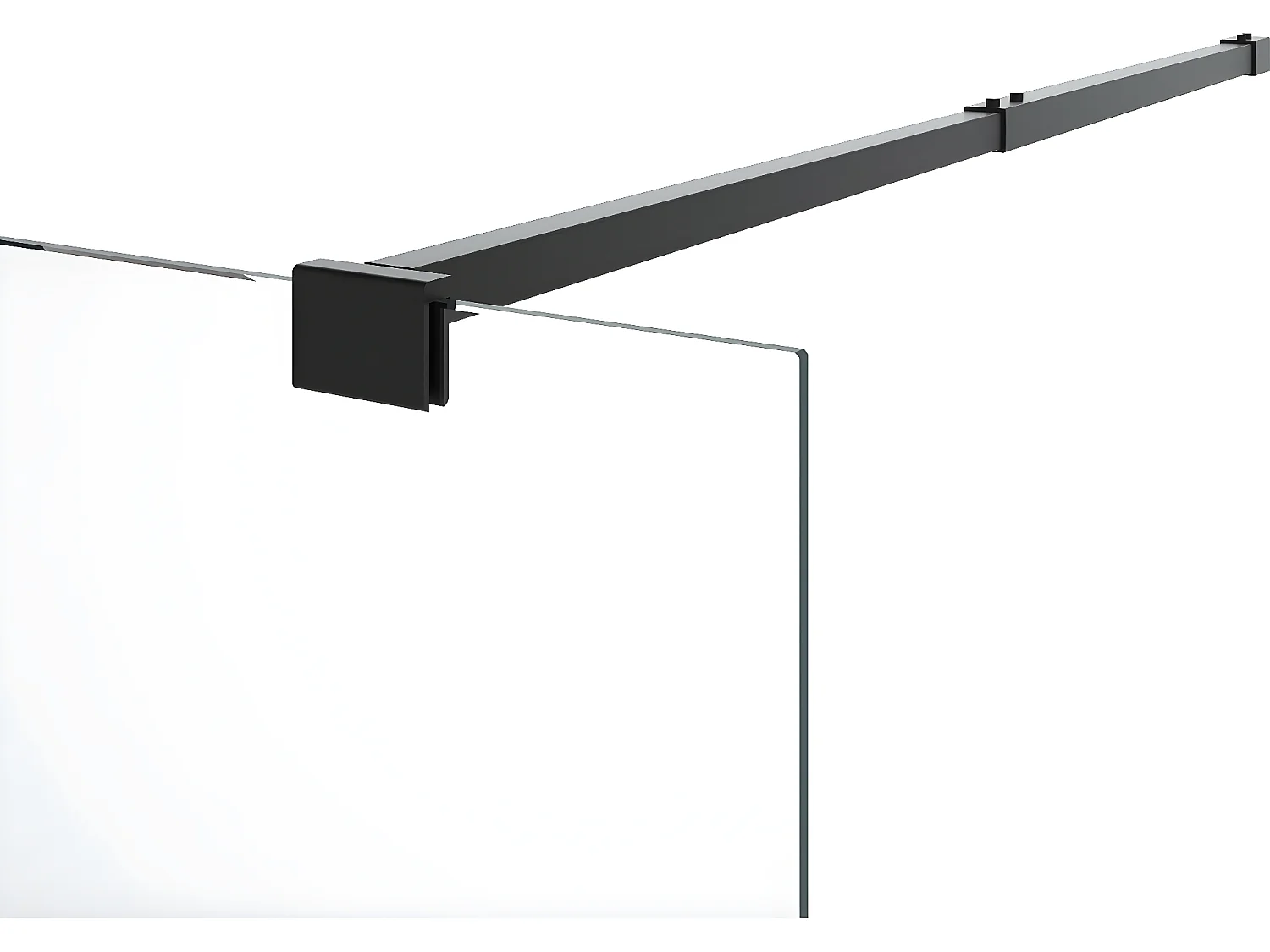 Inloopdouchescherm met handdoekhouder - 120 x 200 cm - Mat zwart - Gehard glas - KRISTEN