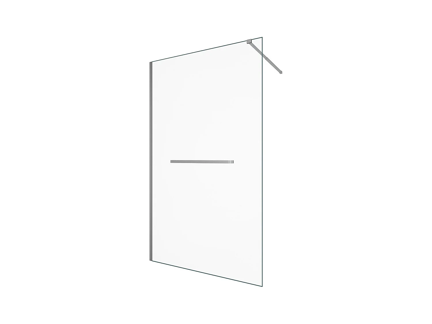 Ścianka prysznicowa z uchwytem na ręczniki - 120 x 200 cm - Chromowana - Szkło hartowane - KRISTEN