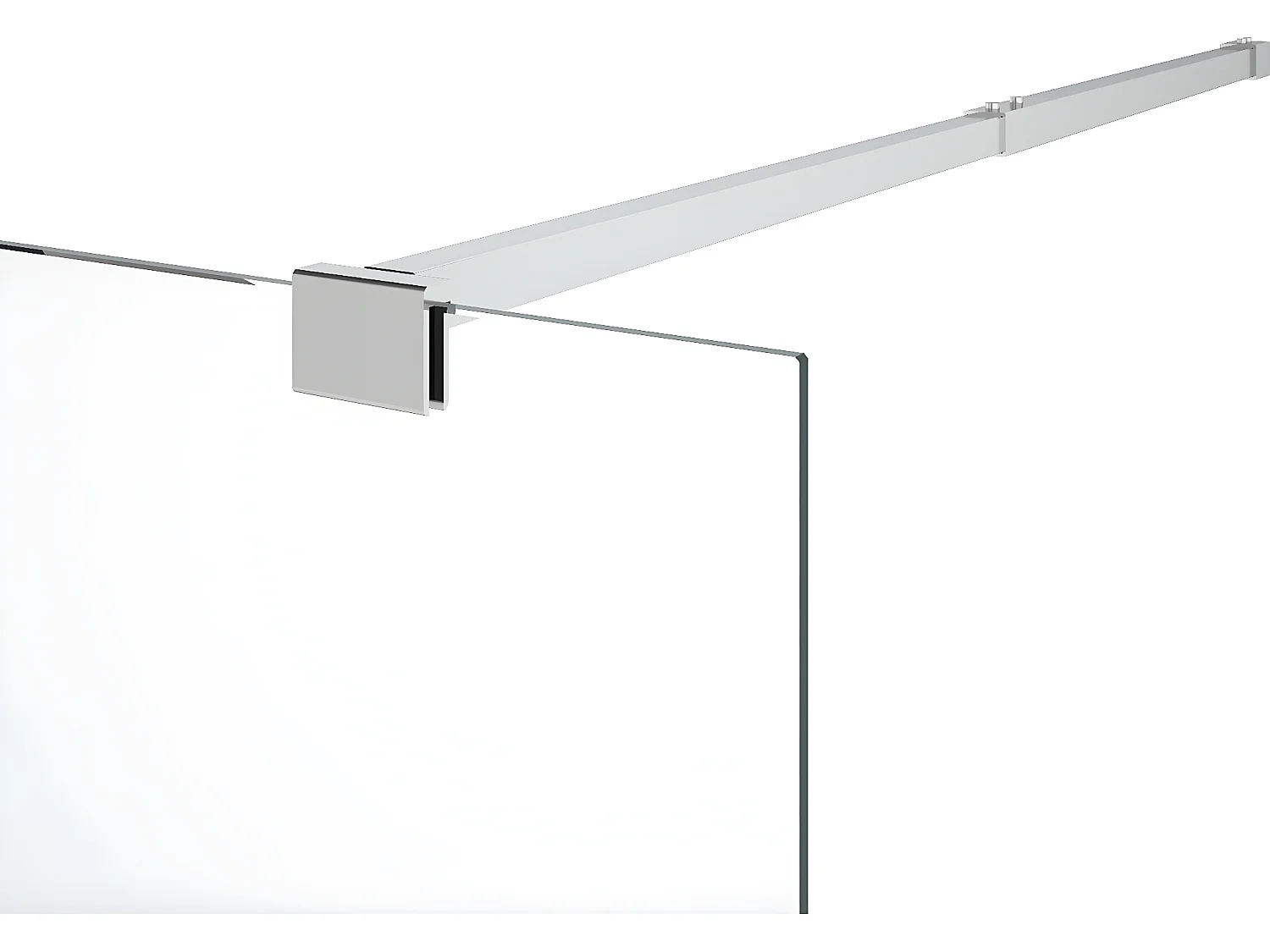 Inloopdouchescherm met handdoekstang - 120 x 200 cm - Chroom - Gehard glas - KRISTEN