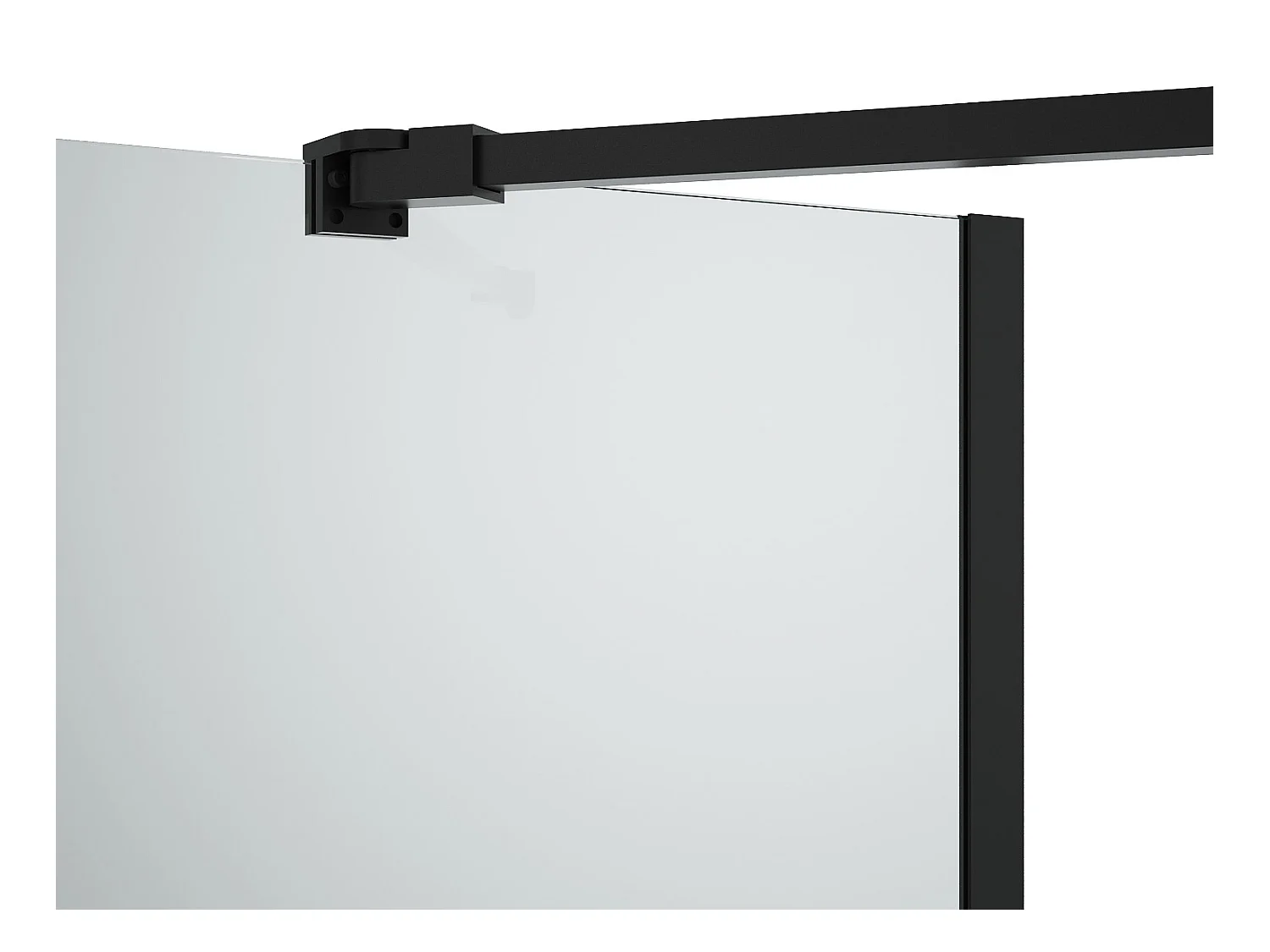 Pare baignoire avec porte-serviette et retour pivotant noir mat - (70 + 30) x 140 cm - PRIMAEL