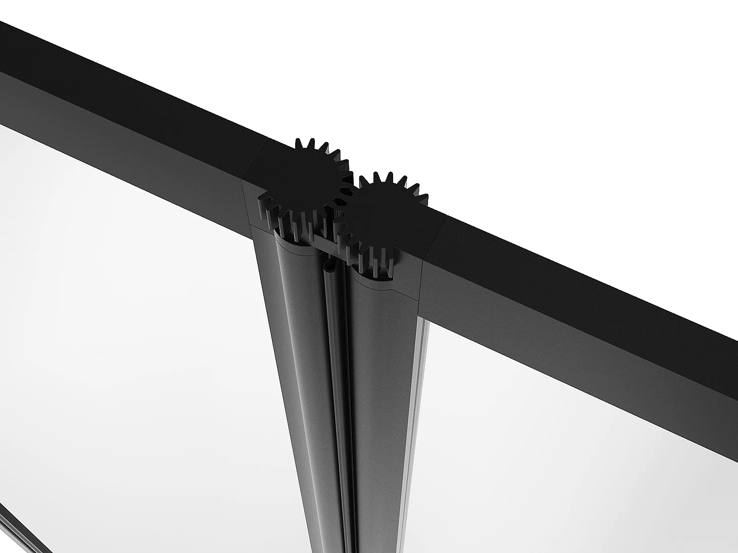 Mampara para bañera plegable de metal negro mate estilo atelier - 120 x 140 cm - DISTRICT