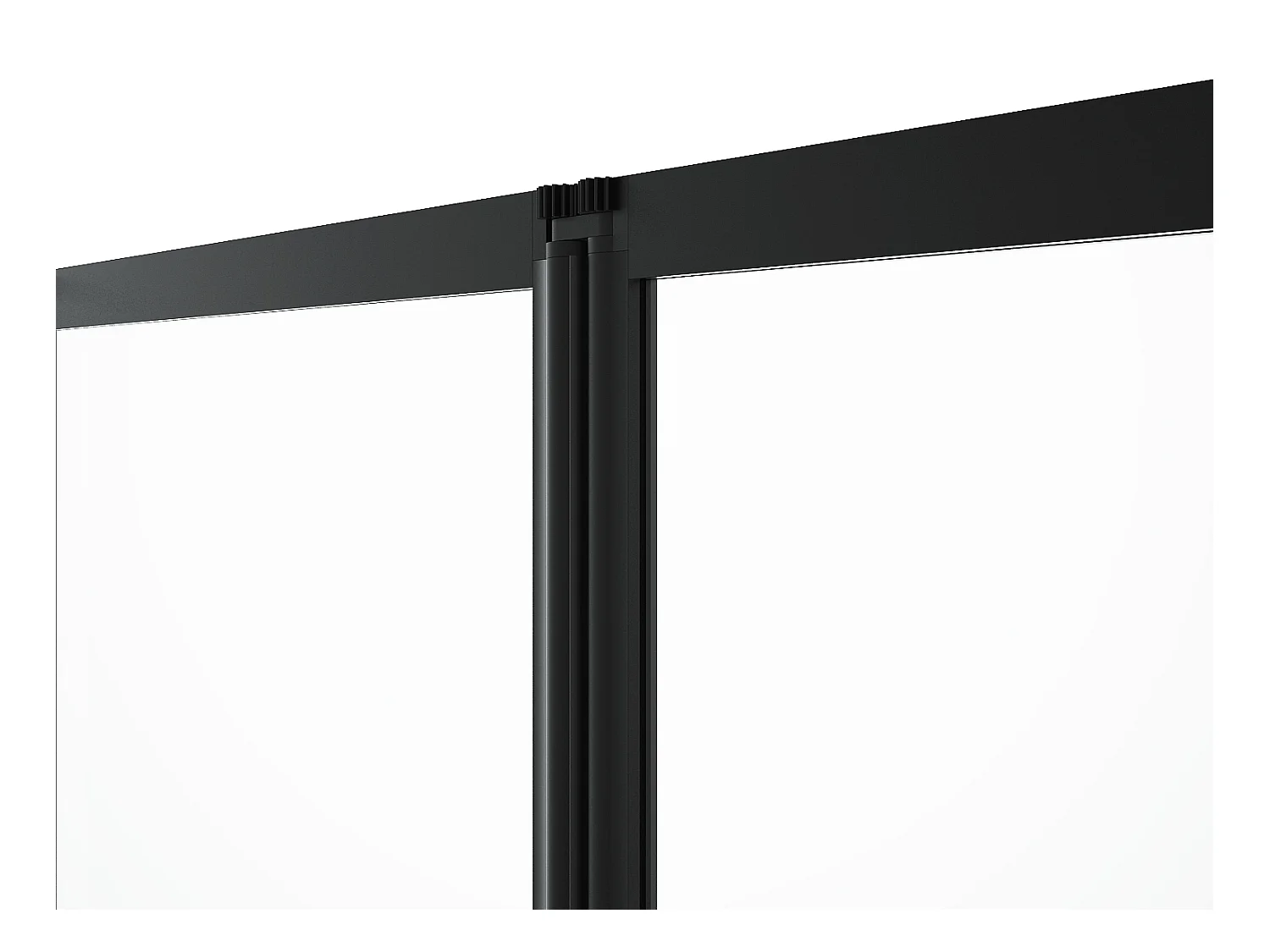 Mampara para bañera plegable de metal negro mate estilo atelier - 120 x 140 cm - DISTRICT