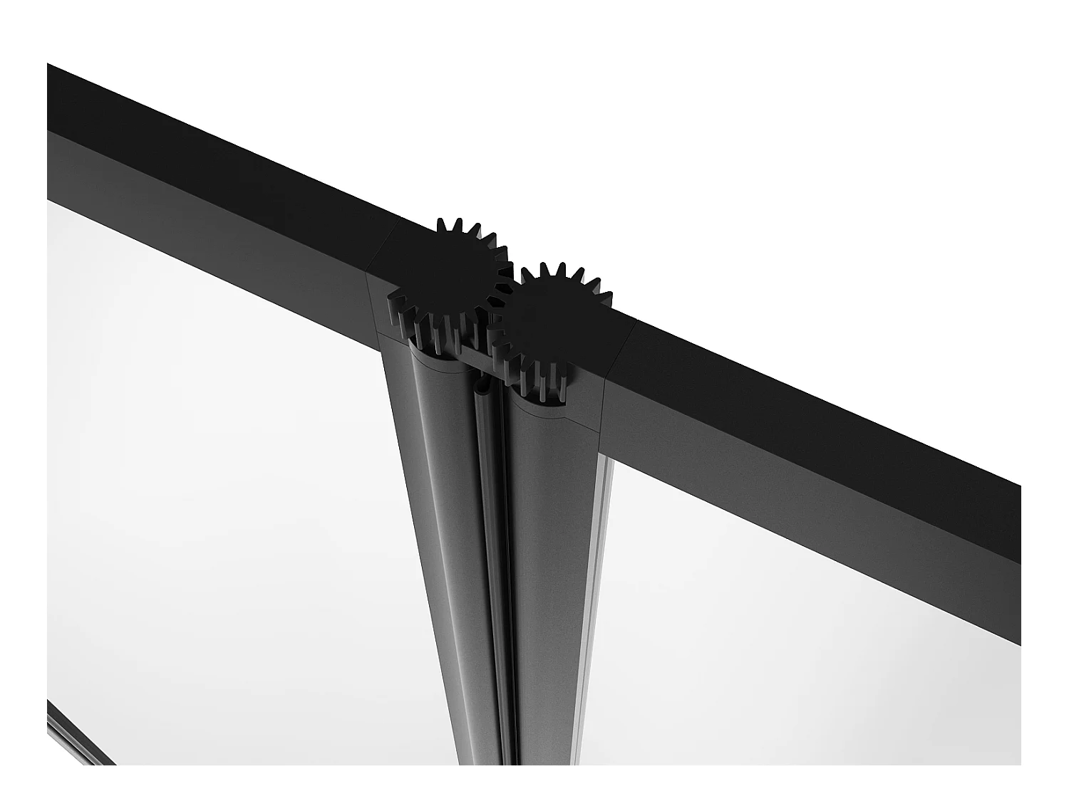 Duschtrennwand Badewanne - 120 x 140 cm - Metall - Schwarz - DISCTRICT