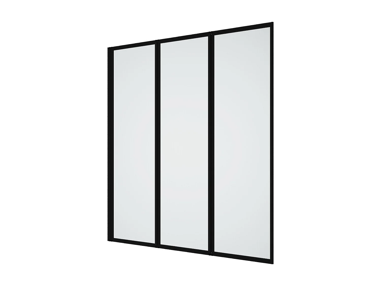 Vikbar badkarsavskärmning i mattsvart metall  120 x 140 cm DISTRICT