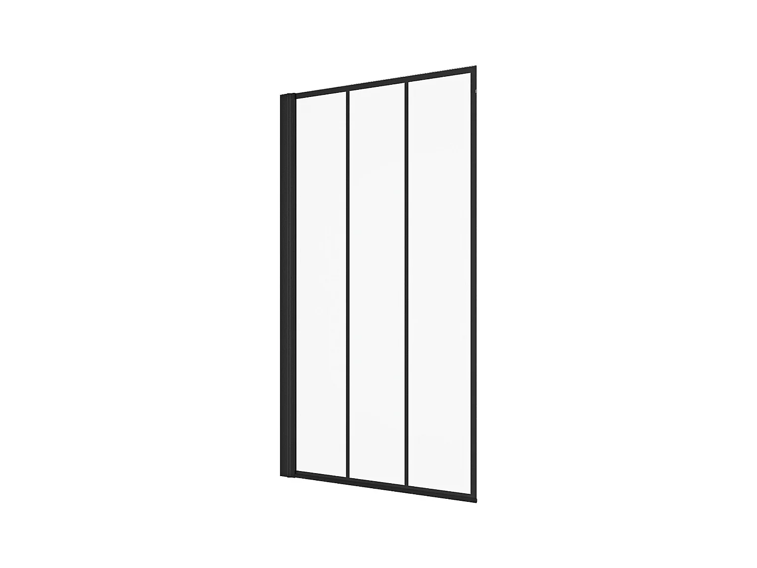 Pare-baignoire pivotant noir mat look atelier - 80 x 140 cm - DOLANA