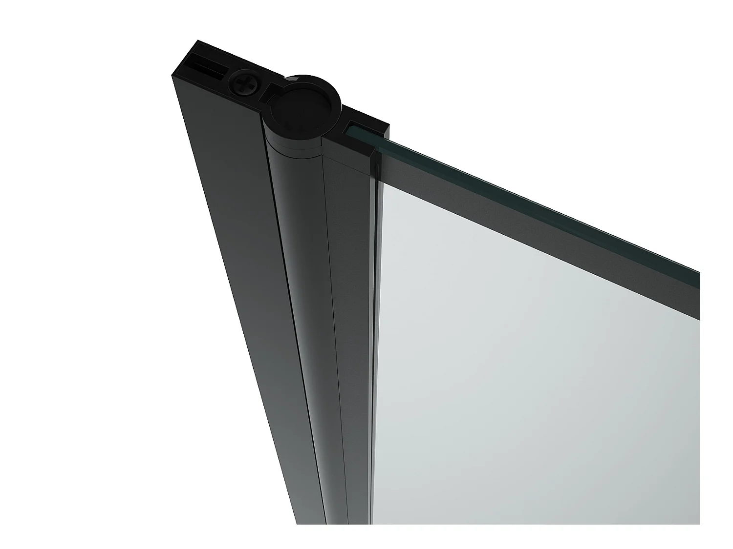 Duschtrennwand Badewanne Atelier - 80 x 140 cm - Schwarz matt - DOLANA