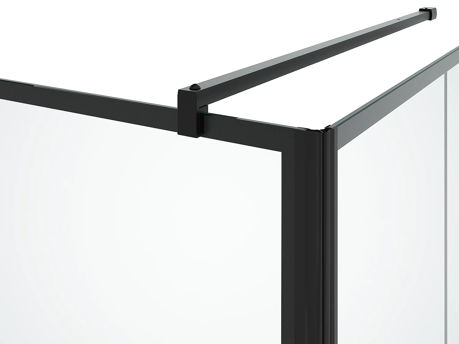 Paroi de douche fixe avec porte pivotante serigraphiée noir mat - 80 x 80 x 190 cm - CAPARICA