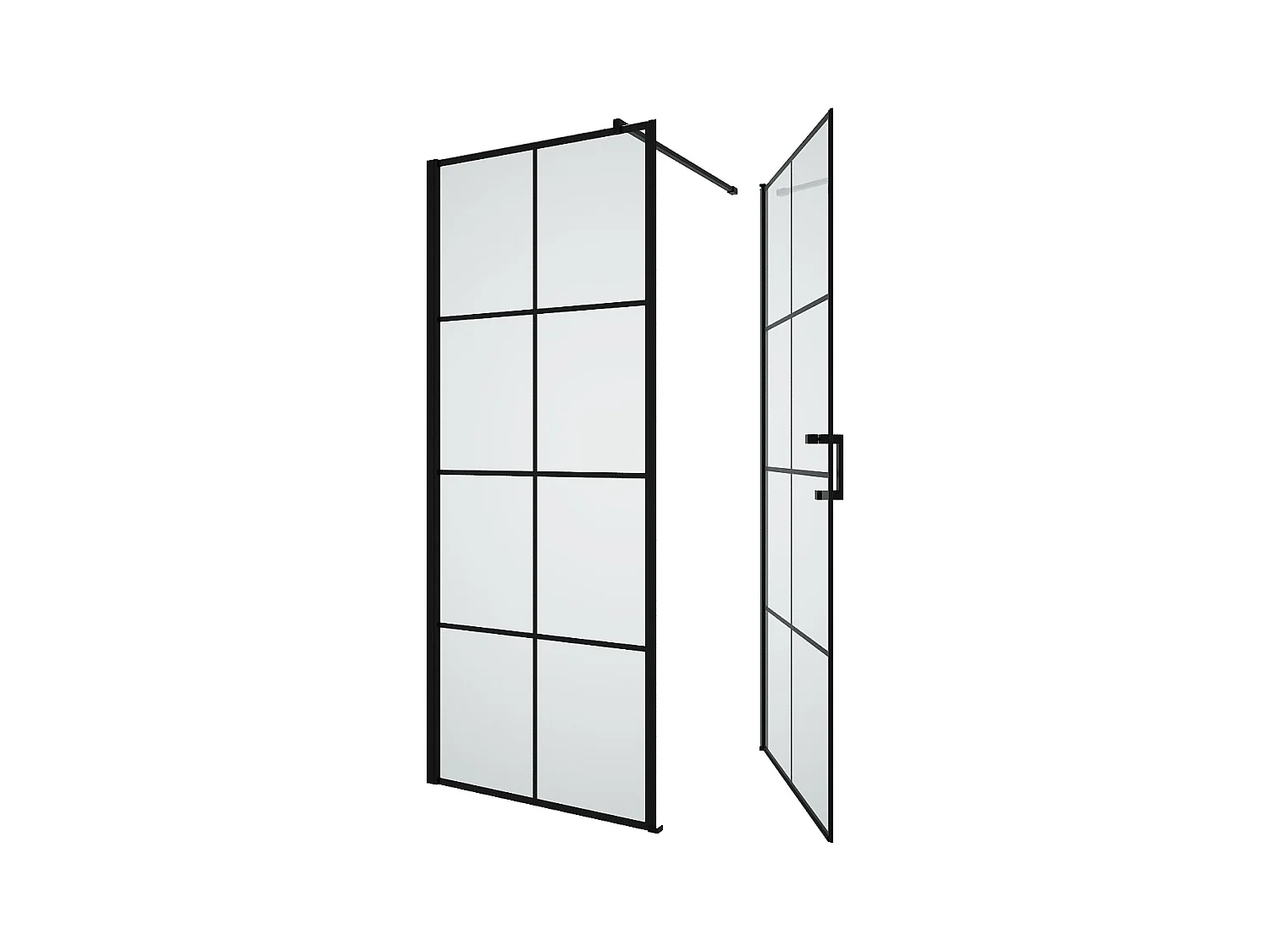 Duschtrennwand - Schwarz matt - 80 x 80 x 190 cm  - CAPARICA