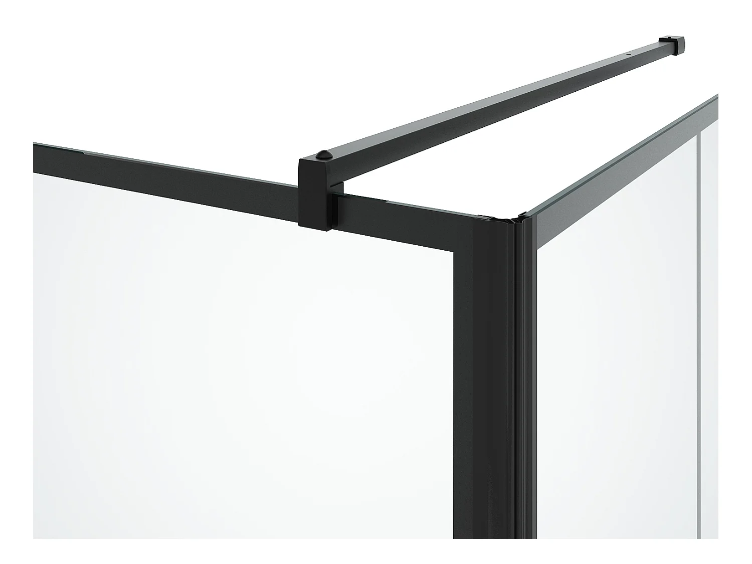 Duschtrennwand - Schwarz matt - 80 x 80 x 190 cm  - CAPARICA