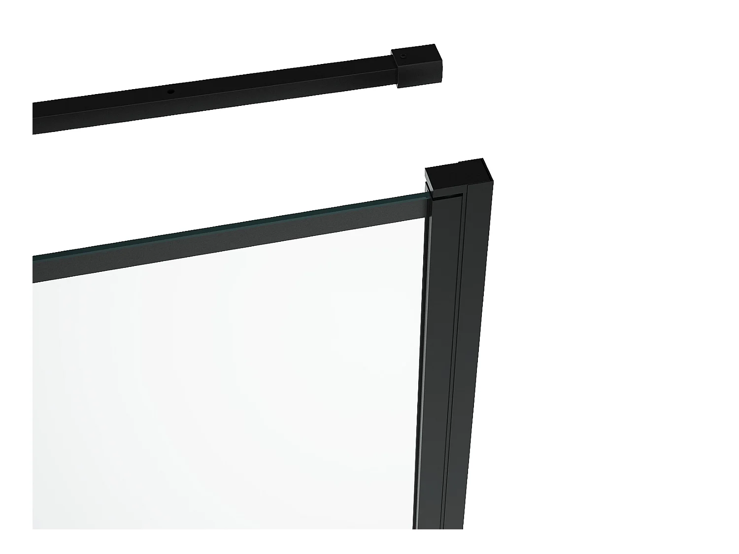 Duschtrennwand - Schwarz matt - 80 x 80 x 190 cm  - CAPARICA