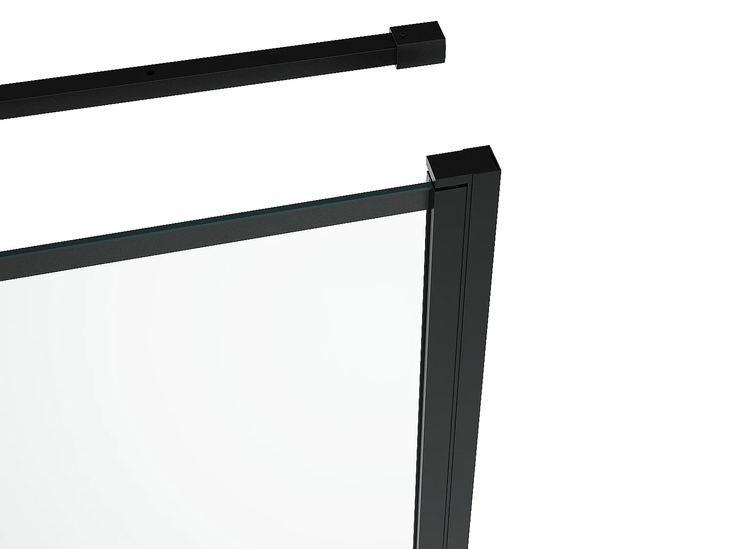 Porta per doccia fissa con porta a battente serigrafata  80 x 80 x 190 cm Nera opaca - CAPARICA