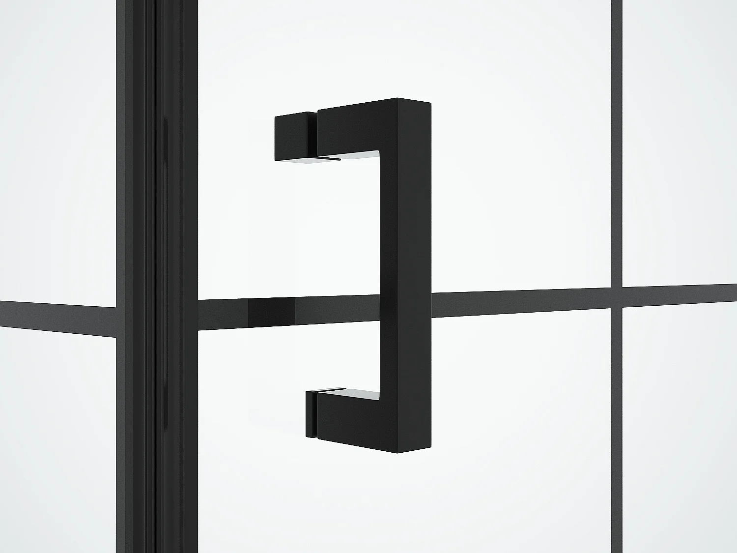 Porta per doccia fissa con porta a battente serigrafata  80 x 80 x 190 cm Nera opaca - CAPARICA