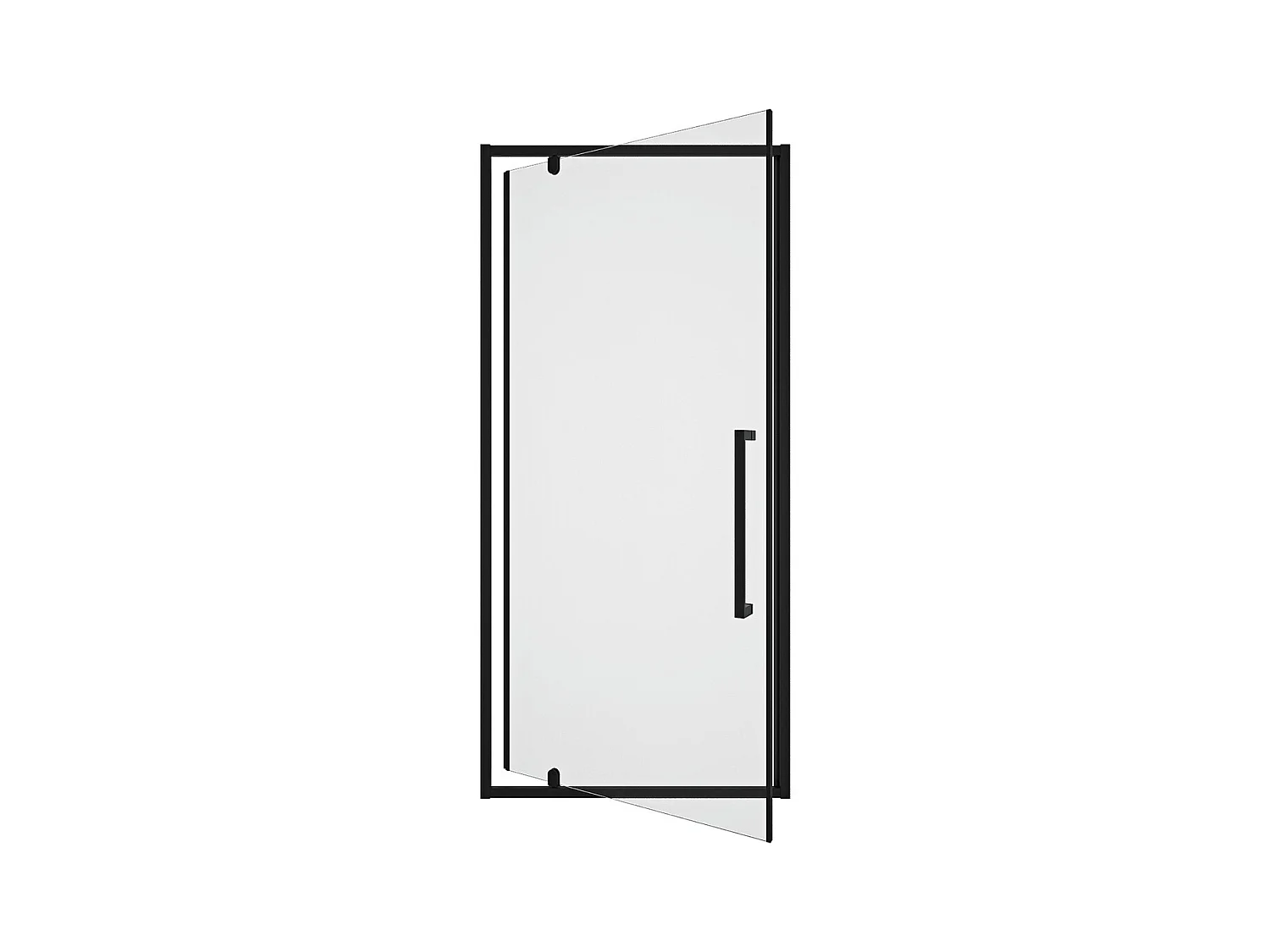 Porte de douche pivotante en métal noir mat au style industriel - 80 x 195 cm - TAMRI
