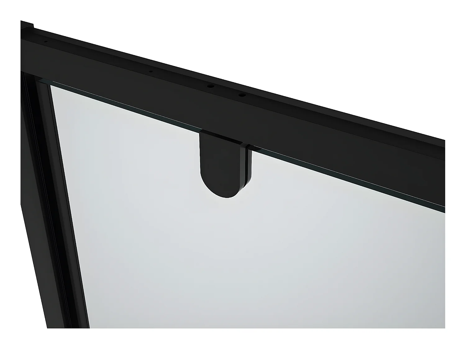 Porte de douche pivotante en métal noir mat au style industriel - 80 x 195 cm - TAMRI