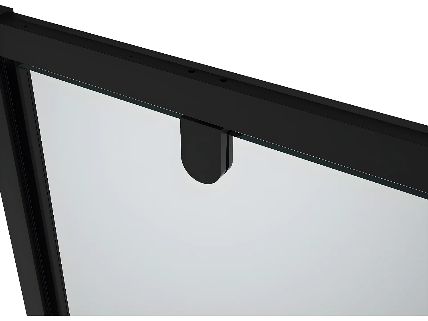 Porte de douche pivotante en métal noir mat au style industriel - 80 x 195 cm - TAMRI