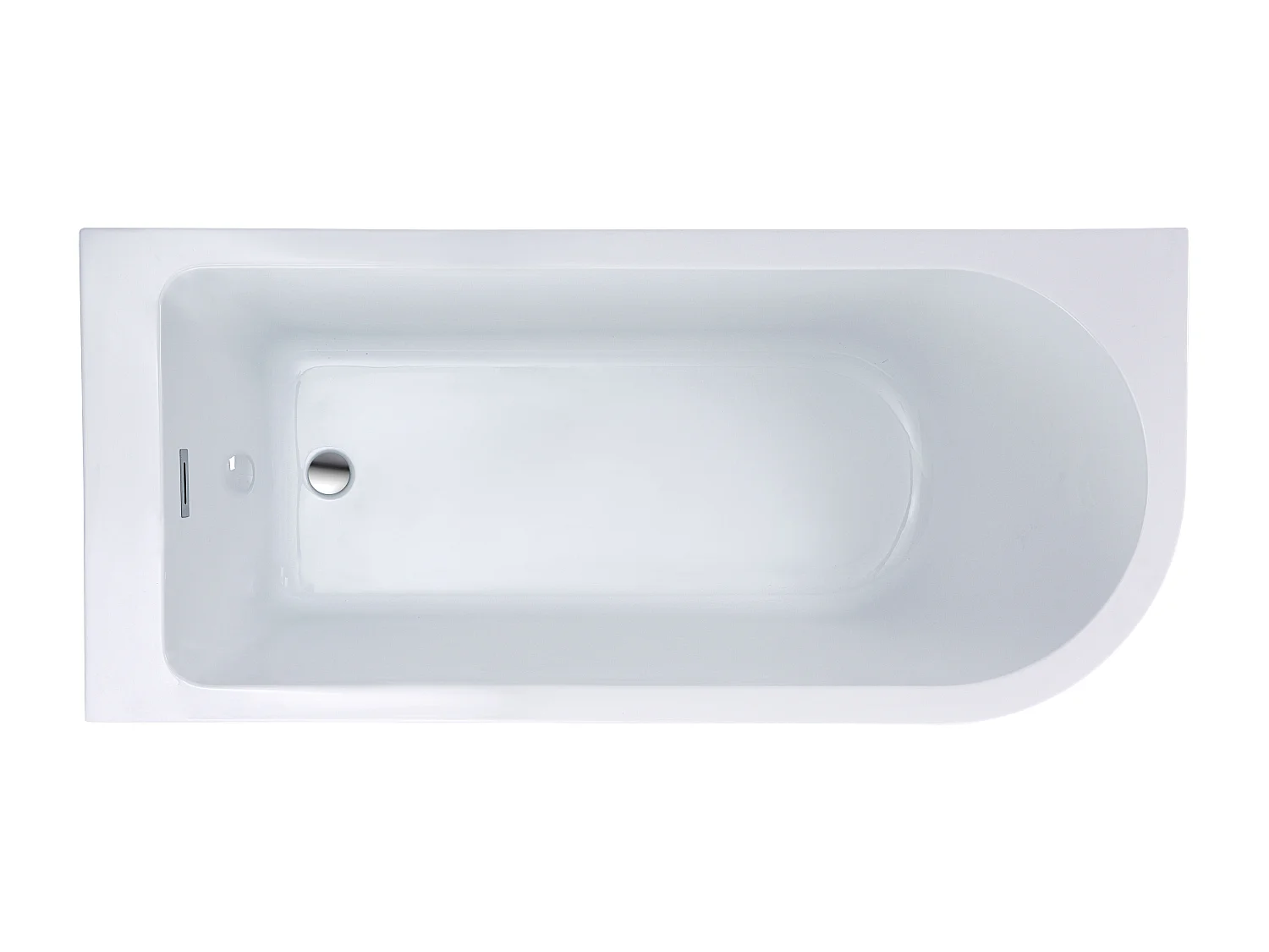 Baignoire d'angle - 201L - 150 x 75 x 58 cm - Blanche - Angle gauche - ANIKA